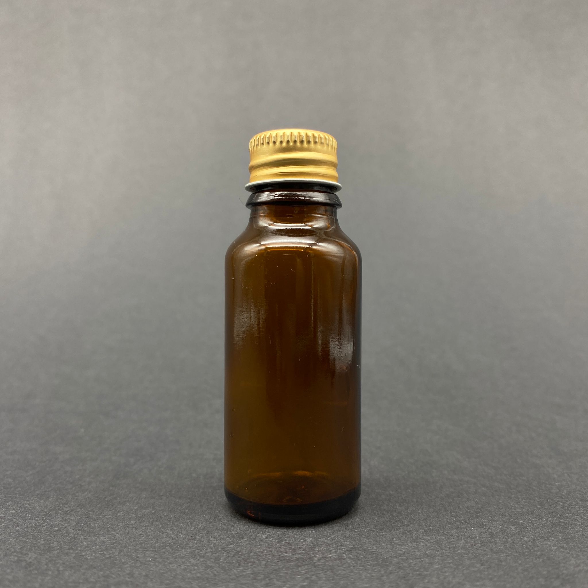 20 Cc Kahverengi Cam Şişe -  Gold Vidalı Metal Kapaklı  - 20 Ml Amber Standart Cam Şişe