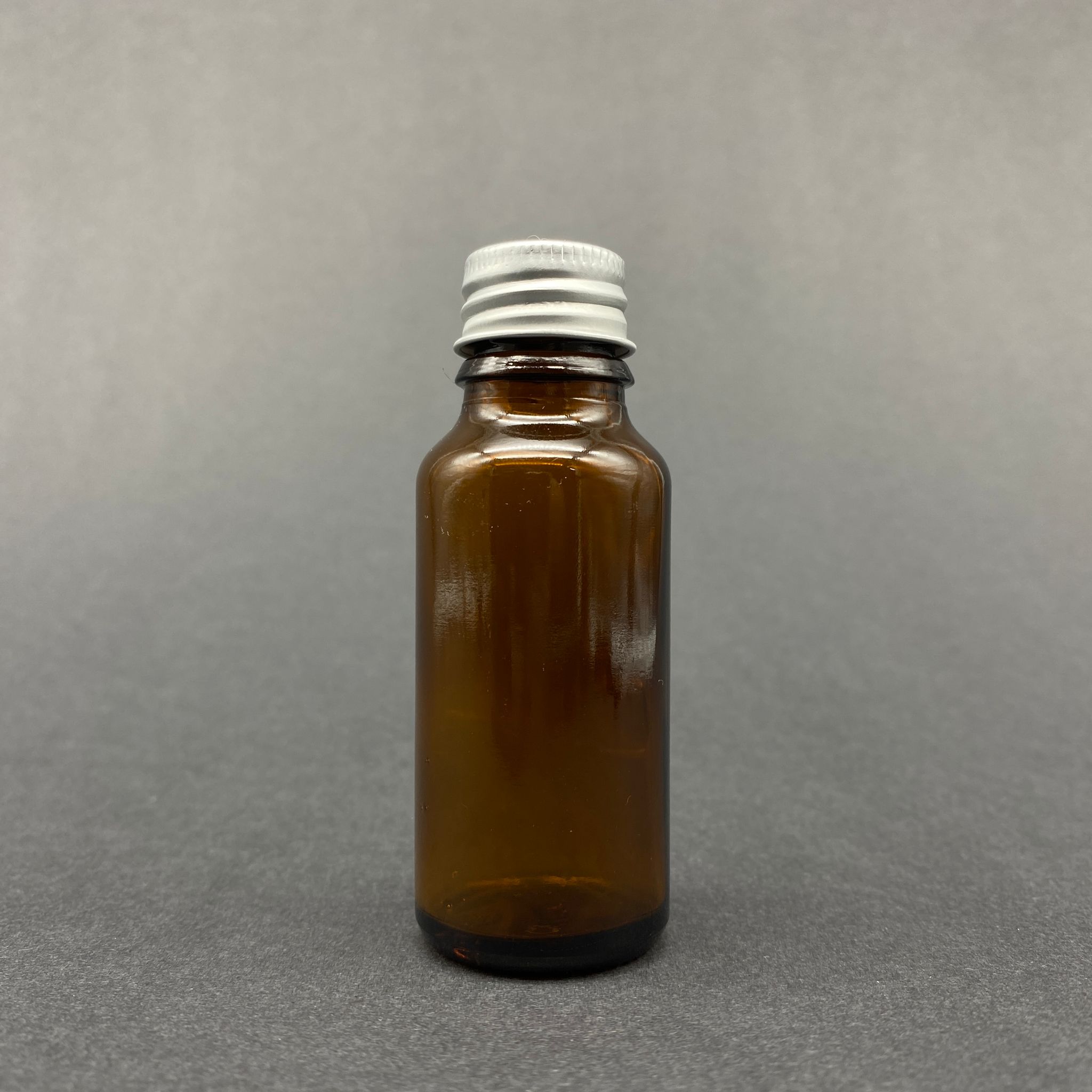 20 Cc Kahverengi Cam Şişe -  Gümüş Vidalı Metal Kapaklı  - 20 Ml Amber Standart Cam Şişe