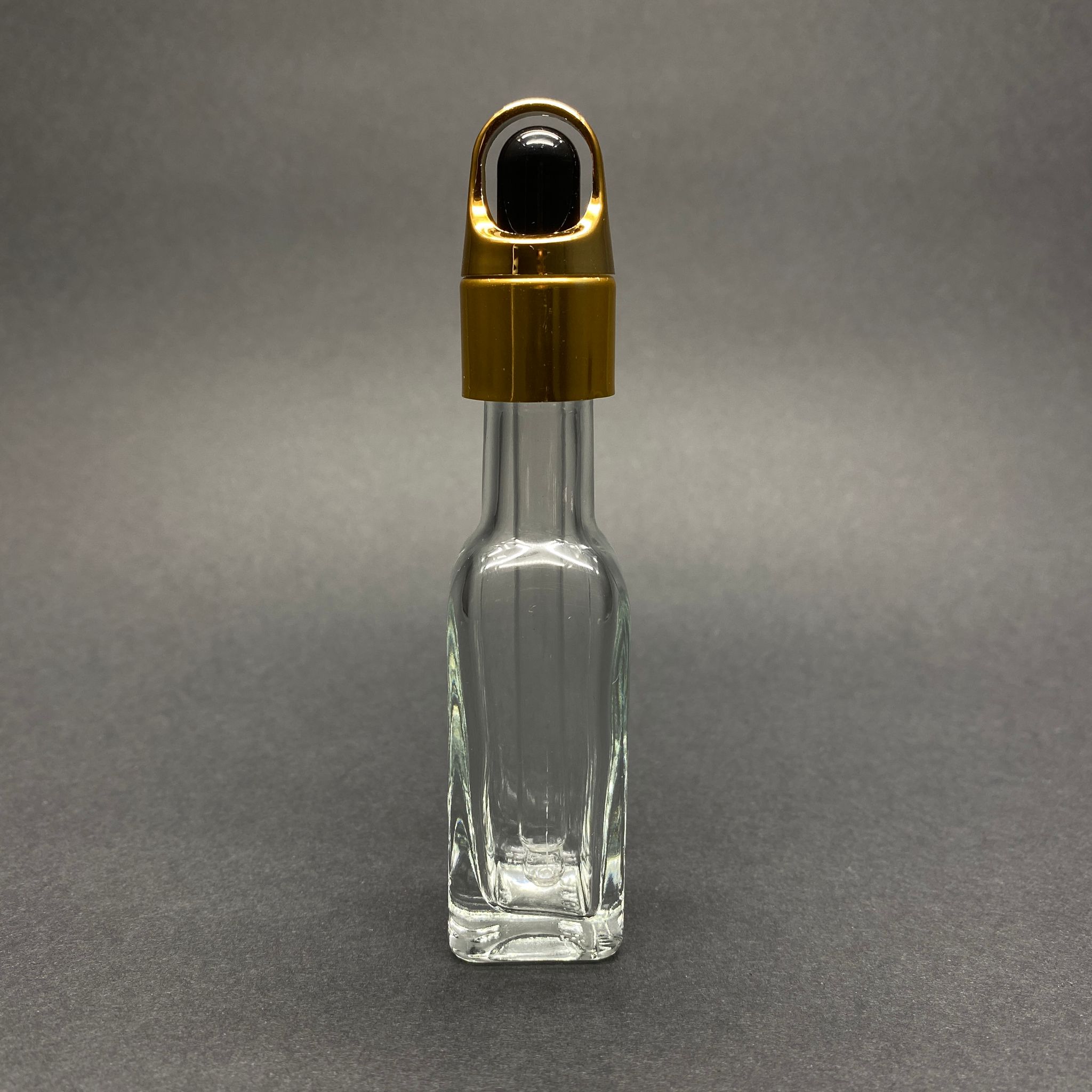 20 Cc Maraska Köşeli Siyah Cam Damlalıklı Şişe - Siyah Emzik - Gold Flower Sepet Model Metalik Kapak - 20 Ml Cam Damlalıklı Şişe