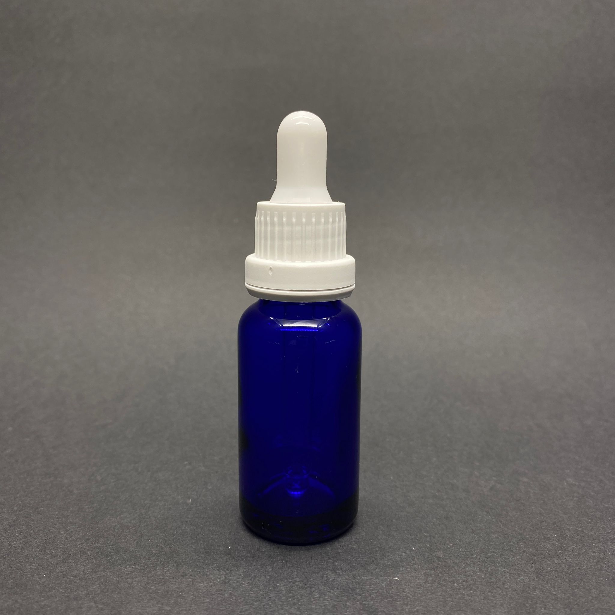 20 Cc Mavi Cam Damlalıklı Şişe - Beyaz Emzik - Beyaz Kilitli Plastik Kapak - 20 Ml Mavi Cam Damlalıklı Şişe