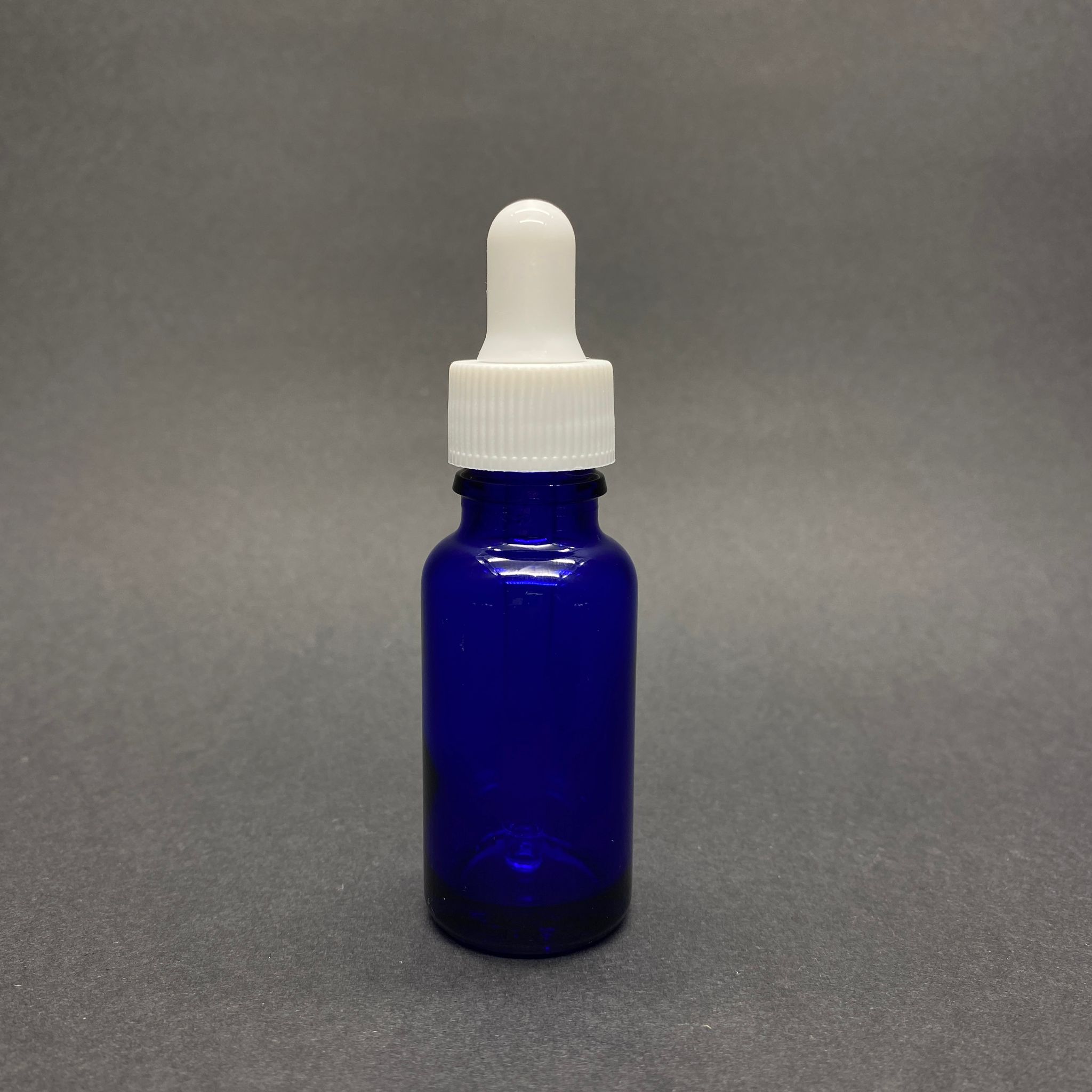 20 Cc Mavi Cam Damlalıklı Şişe - Beyaz Emzik - Beyaz Plastik Kapak - 20 Ml Mavi Cam Damlalıklı Şişe