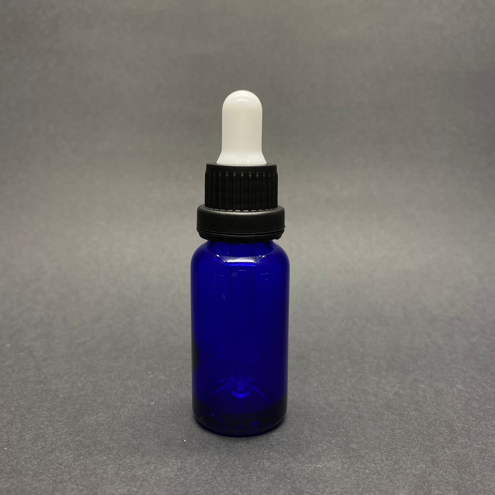 20 Cc Mavi Cam Damlalıklı Şişe - Beyaz Emzik - Siyah Kilitli Plastik Kapak - 20 Ml Mavi Cam Damlalıklı Şişe