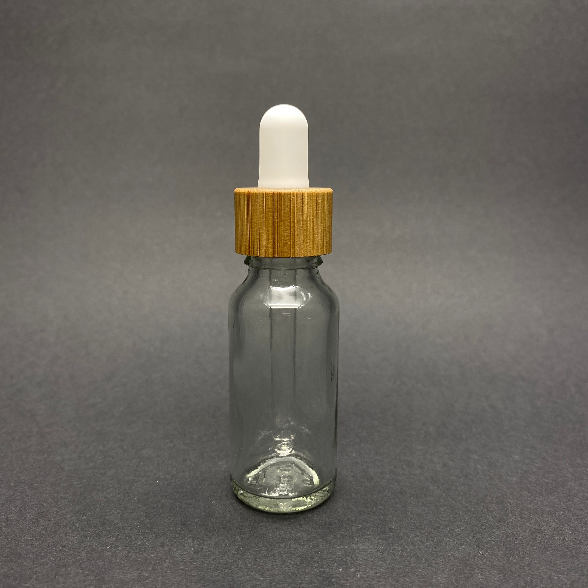 20 Cc Şeffaf Cam Damlalıklı Şişe - Beyaz Emzik - Bambu Ahşap Kapak - 20 Ml Şeffaf Bambu Kapaklı Cam Damlalıklı Şişe