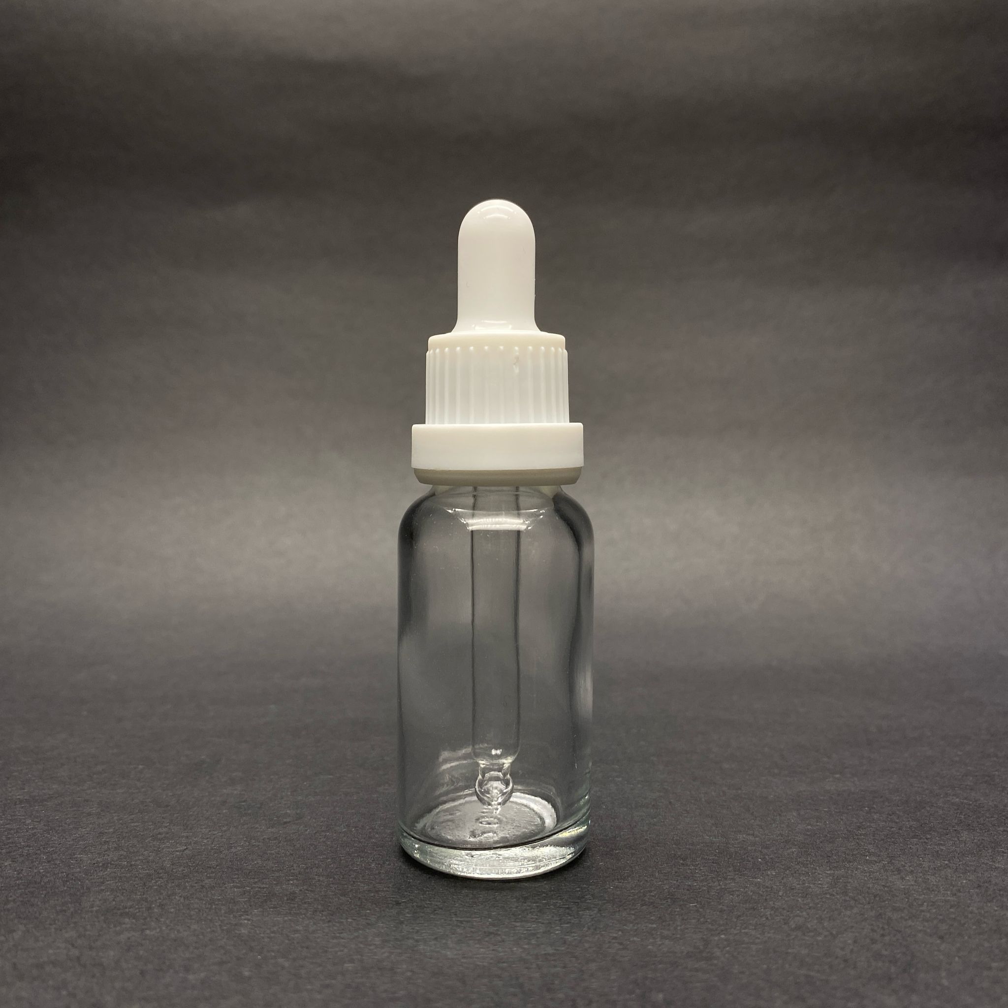 20 Cc Şeffaf Cam Damlalıklı Şişe - Beyaz Emzik - Beyaz Kilitli Plastik Kapak - 20 Ml Saydam Cam Damlalıklı Şişe