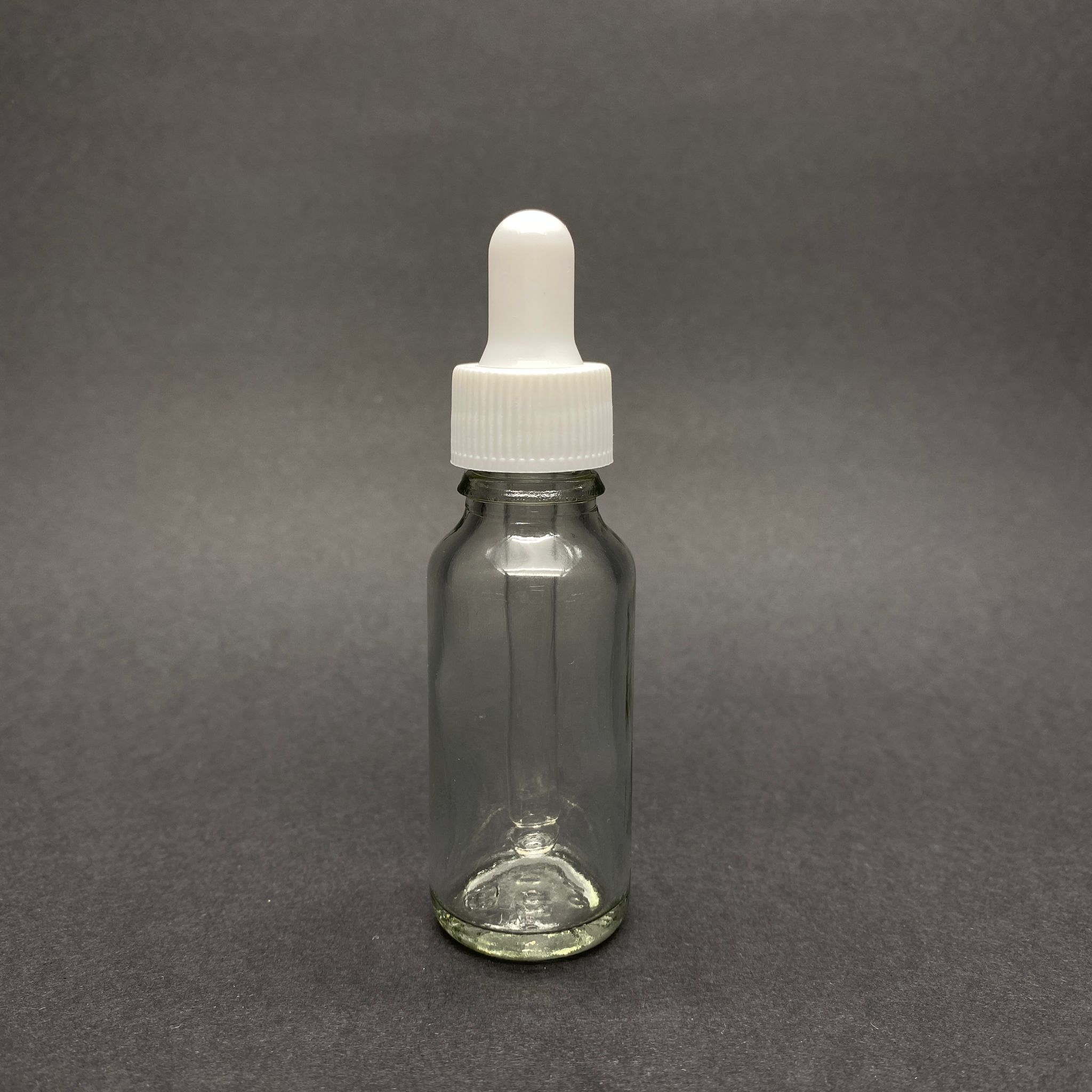 20 Cc Şeffaf Cam Damlalıklı Şişe - Beyaz Emzik - Beyaz Plastik Kapak - 20 Ml Saydam Cam Damlalıklı Şişe