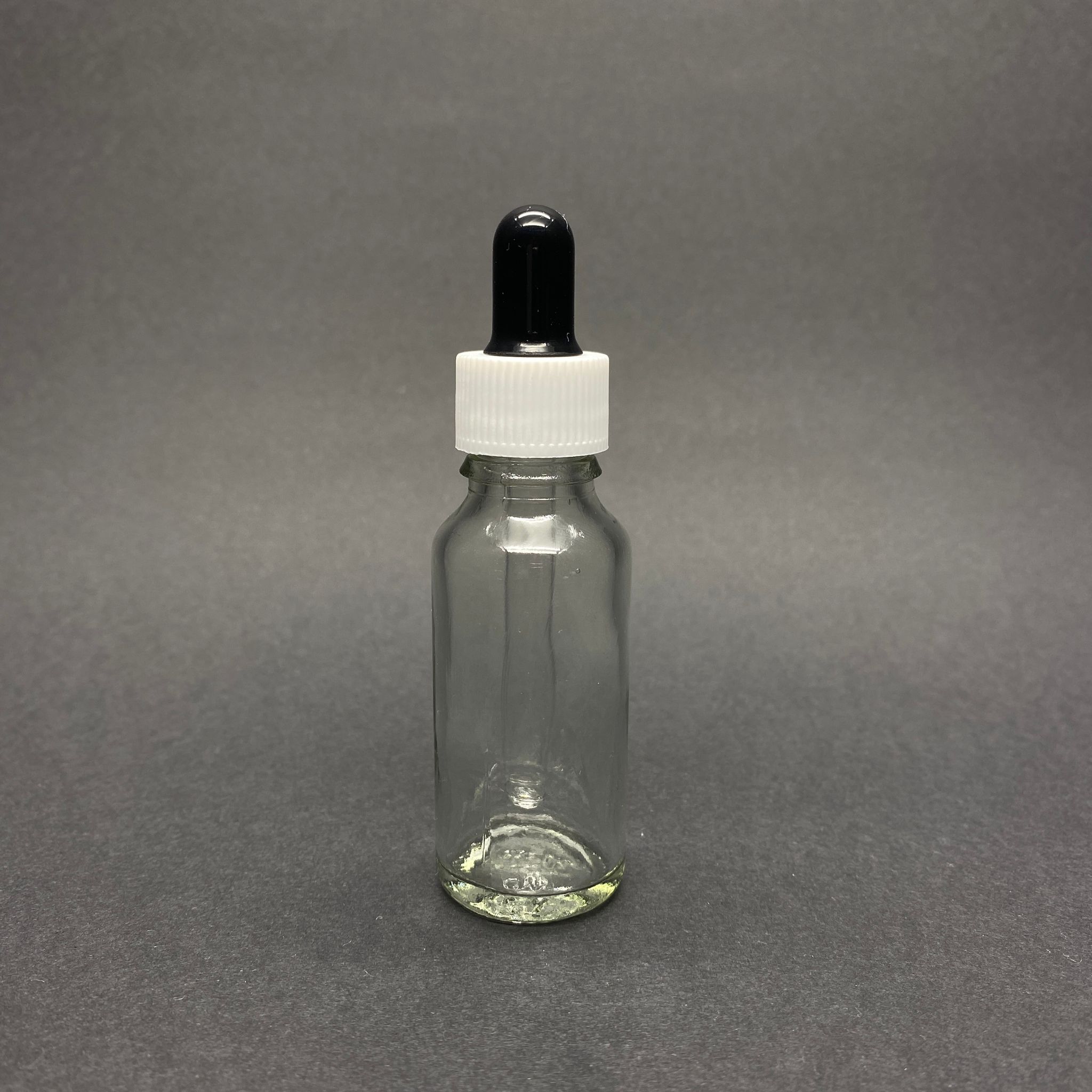 20 Cc Şeffaf Cam Damlalıklı Şişe - Siyah Emzik - Beyaz Plastik Kapak - 20 Ml Saydam Cam Damlalıklı Şişe