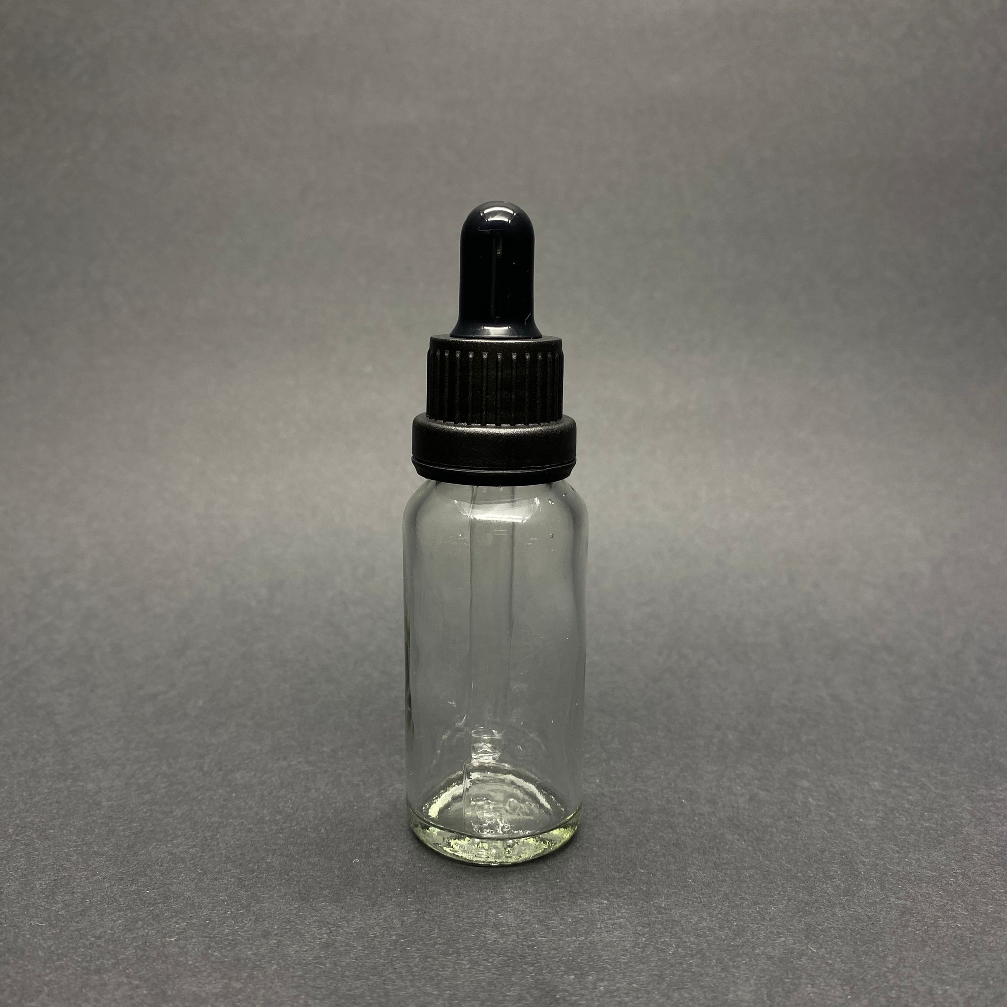 20 Cc Şeffaf Cam Damlalıklı Şişe - Siyah Emzik - Siyah Kilitli Plastik Kapak - 20 Ml Saydam Cam Damlalıklı Şişe