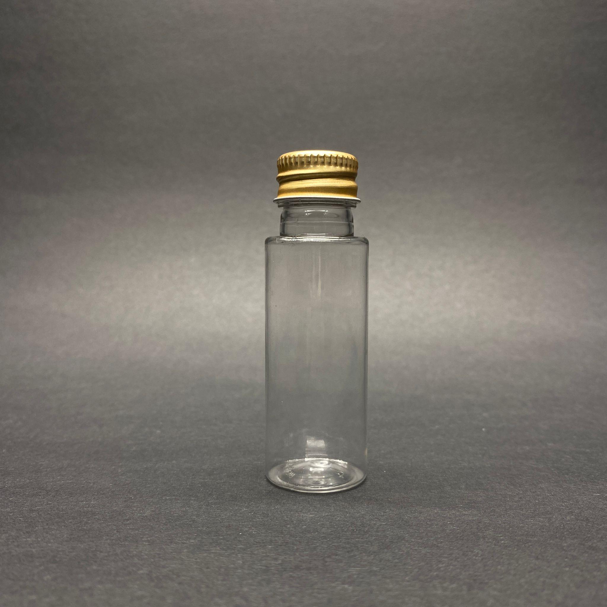 20 Cc Şeffaf Pet Şişe - Gold Metal Kapaklı - 20 Ml Pet Şişe