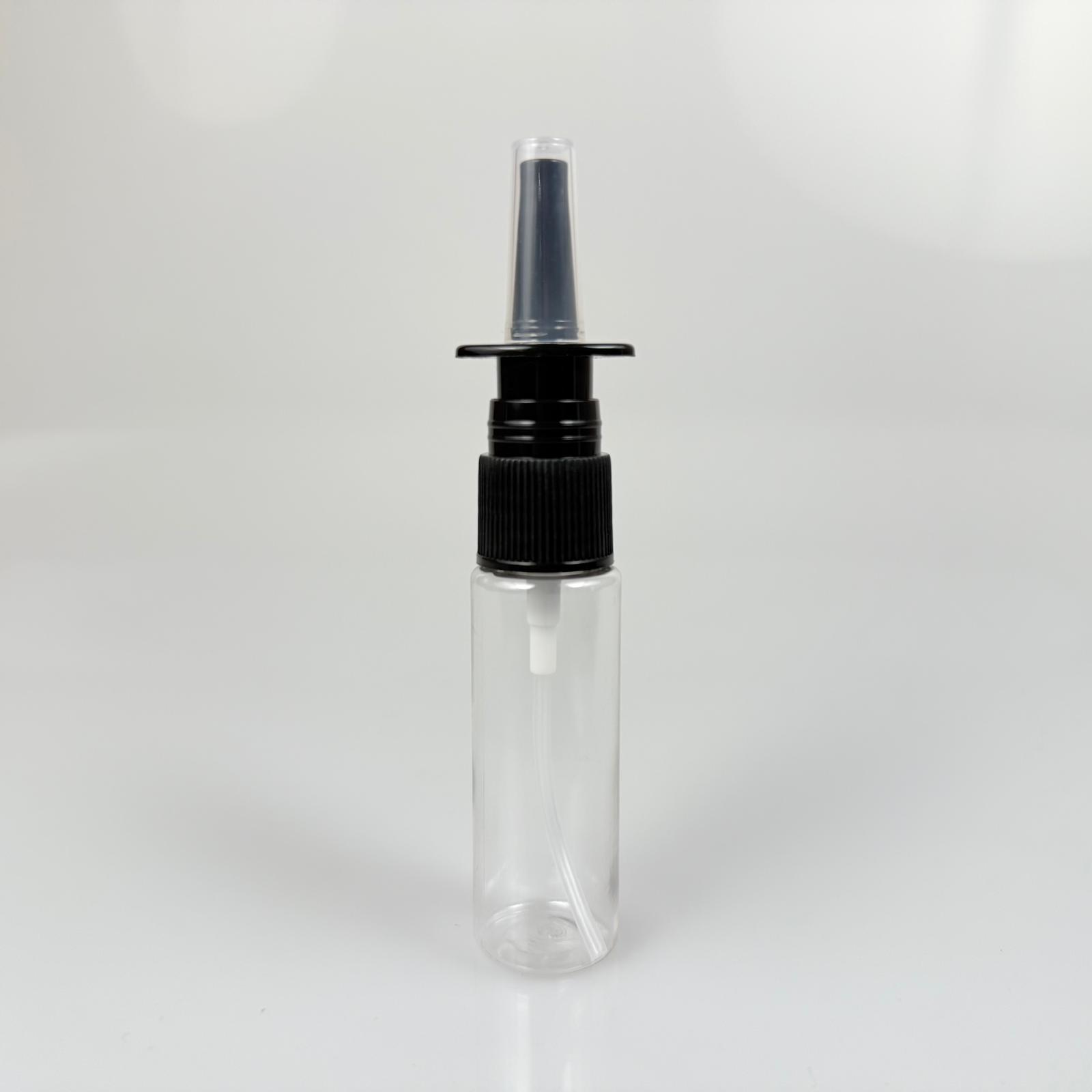 20 Cc Şeffaf Pet Şişe- Siyah Nazal Burun Spreyli 20 Ml Plastik Şişe