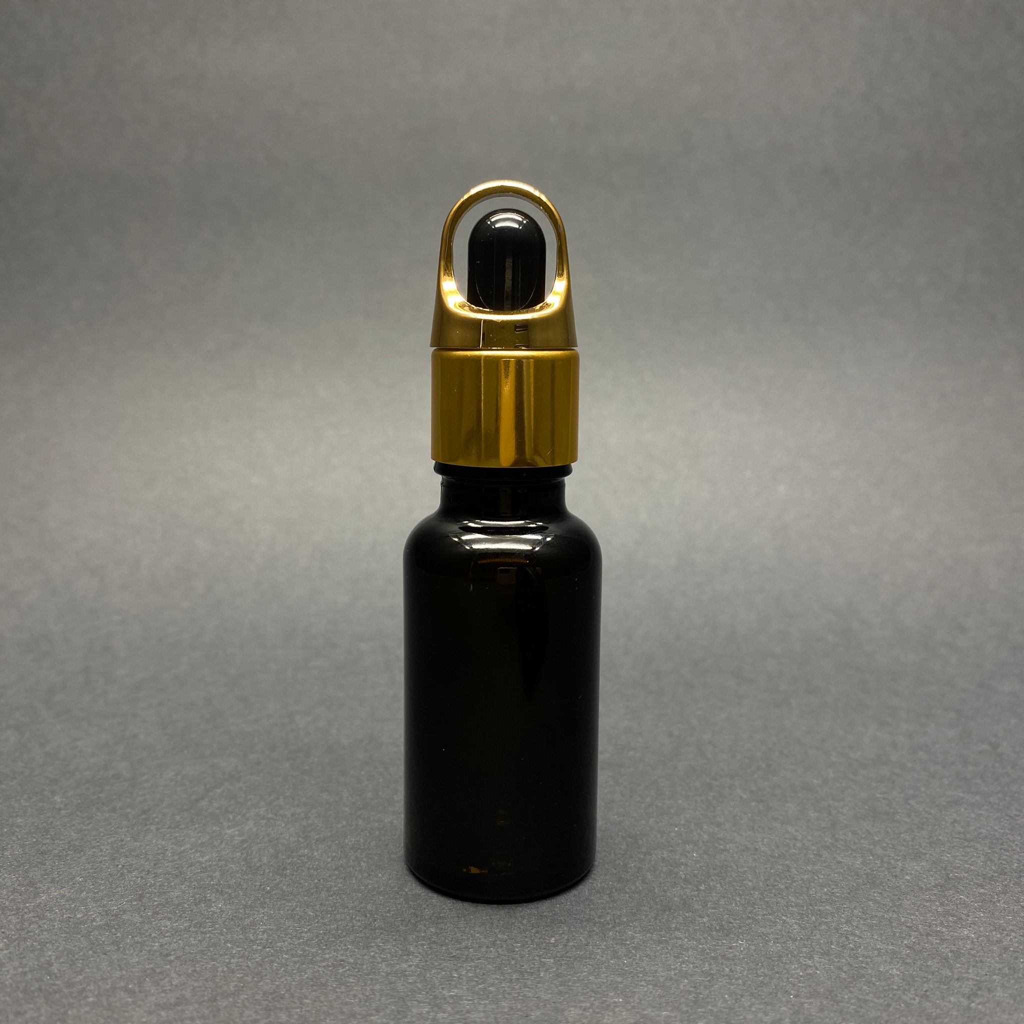 20 Cc Üst Kalite Amber Cam Damlalıklı Şişe - Siyah Emzik - Gold Flower Sepet Model Metalik Kapak - 20 Ml Cam Damlalıklı Şişe