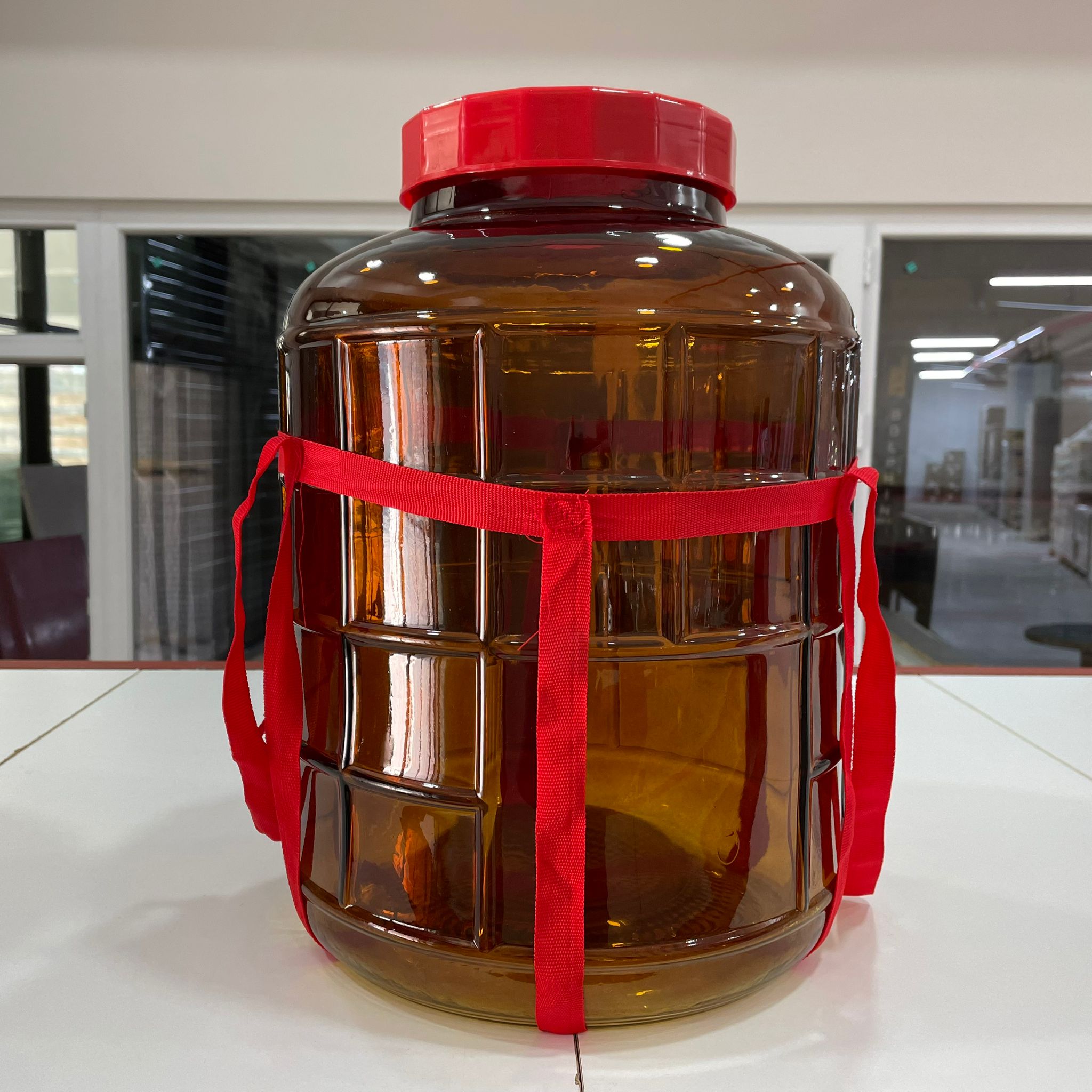 20 Litre Amber Cam Kavanoz Kapaklı - 20000 Cc Cam Kavanoz - Büyük Boy Cam Kavanoz- Kapaklı Takım
