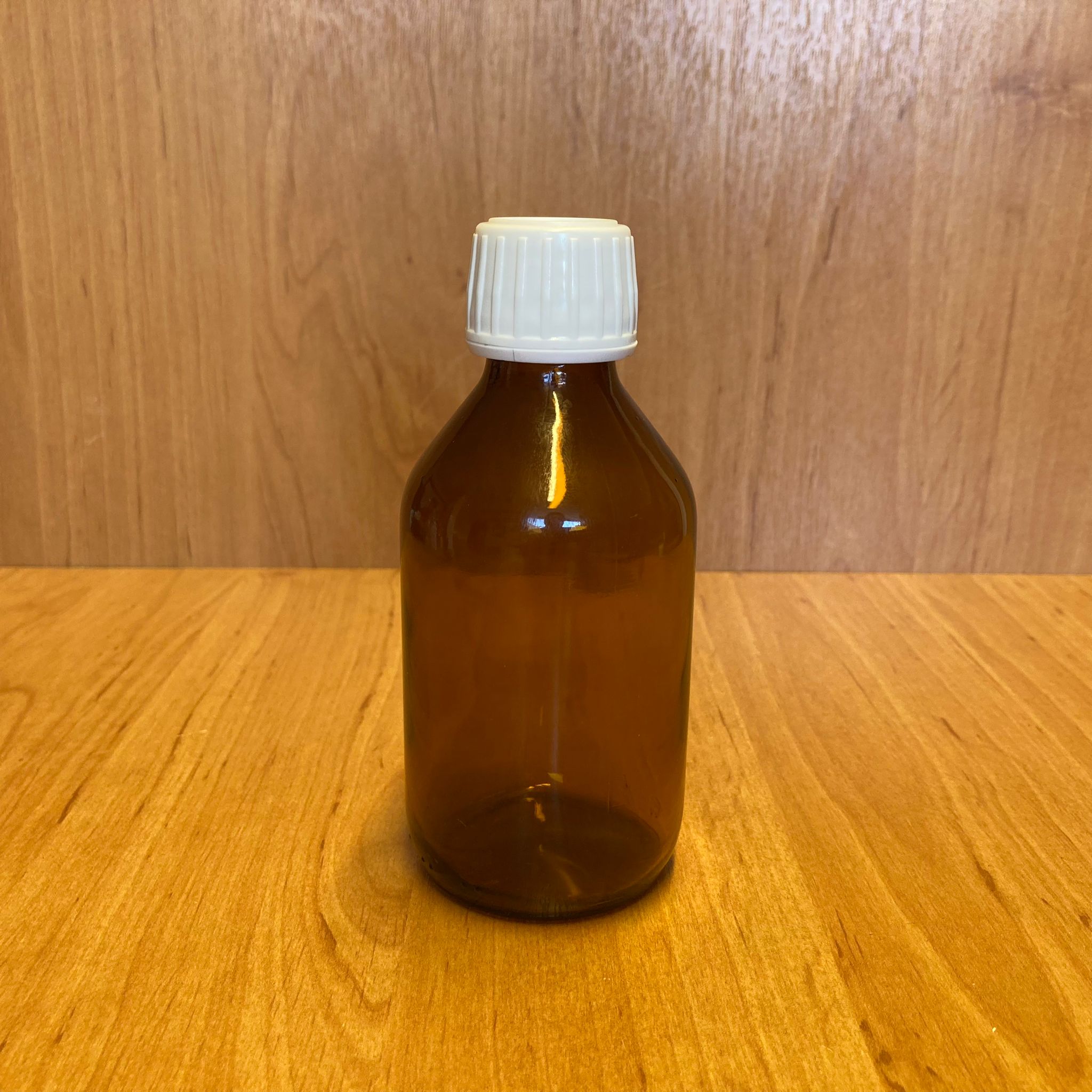 200  Cc Amber Cam Şişe - Beyaz Kilitli Plastik Kapaklı - 200 Ml Kahverengi Boş Şurup Şişesi