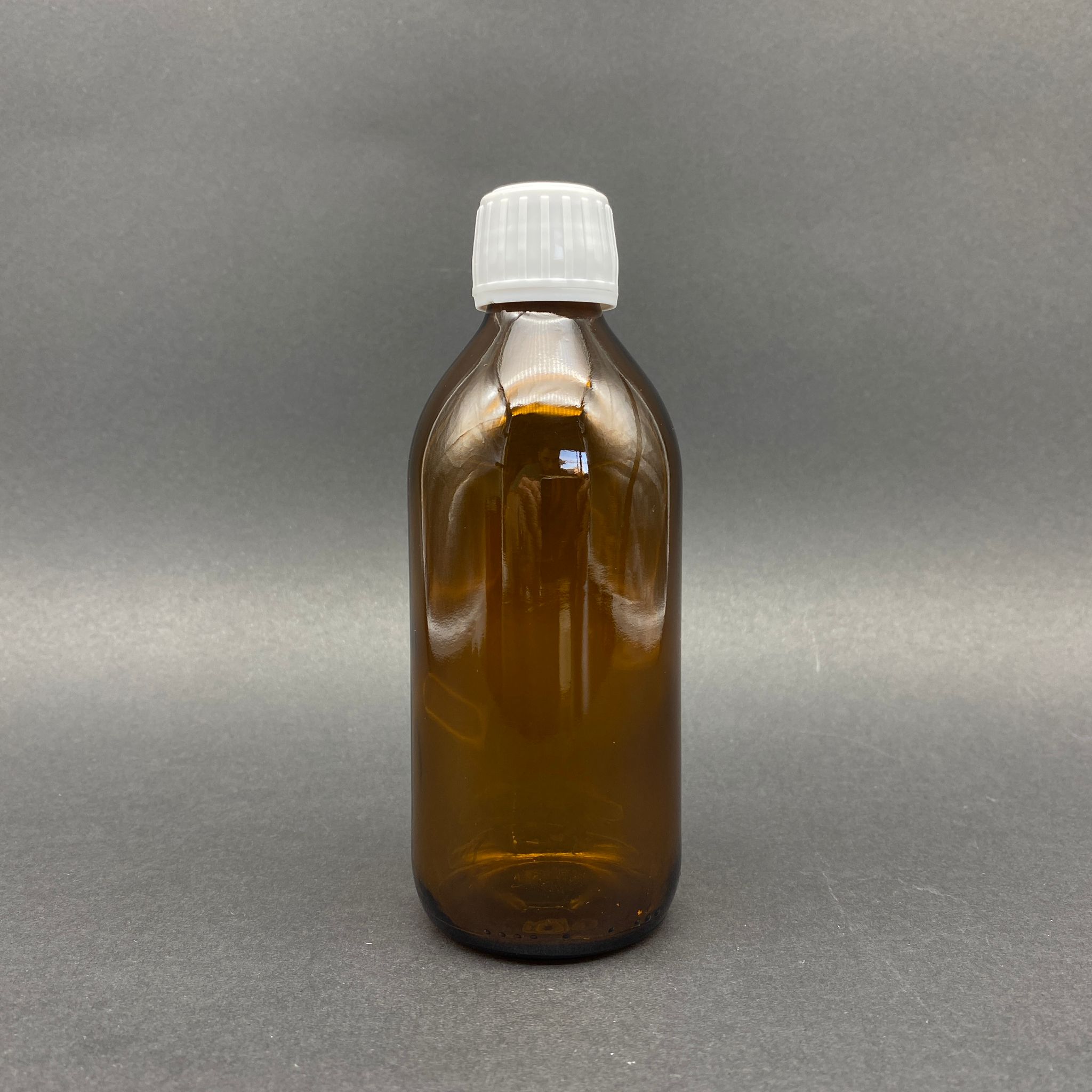 200 Cc Amber Cam Şişe - Beyaz Kilitli Plastik Kapaklı - 200 Ml Kahverengi Cam Şişe