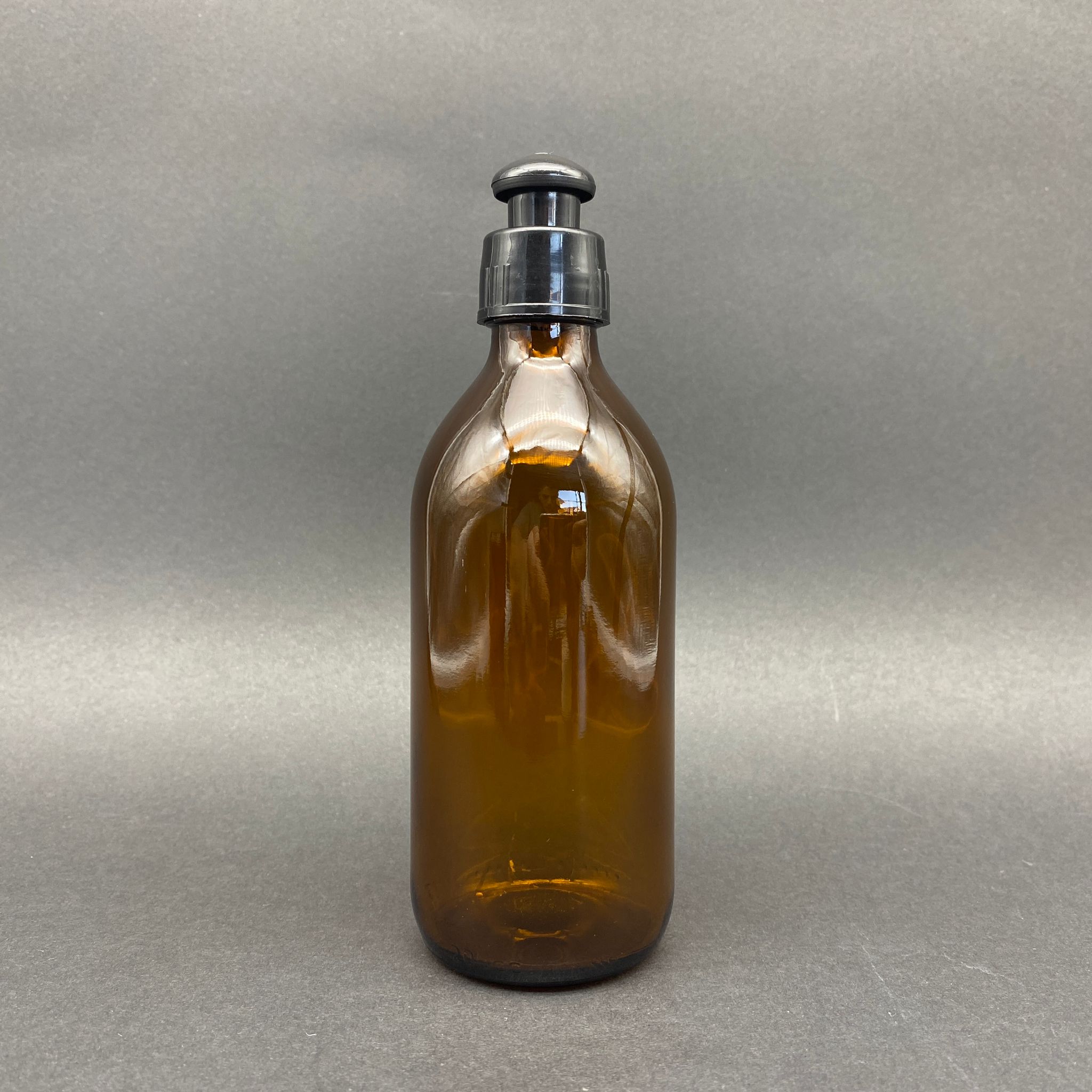 200 Cc Amber Cam Şişe - Siyah Akıtıcılı Pushpull Kapaklı - 200 Ml Kahverengi Cam Şişe