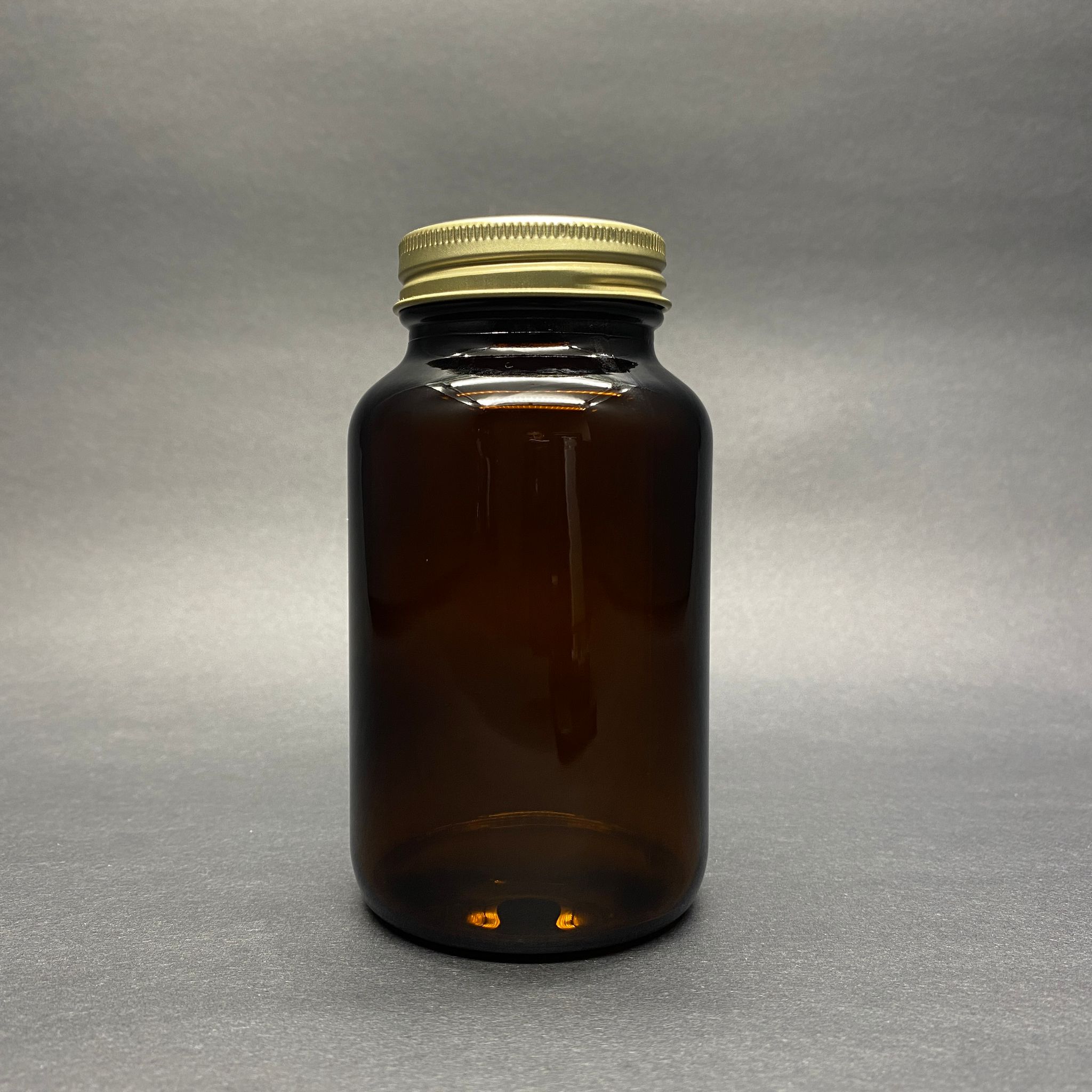 200 Cc Amber Cam Tablet Şişesi - Gold Contalı Kapaklı İthal 200 Ml Tablet Şişesi