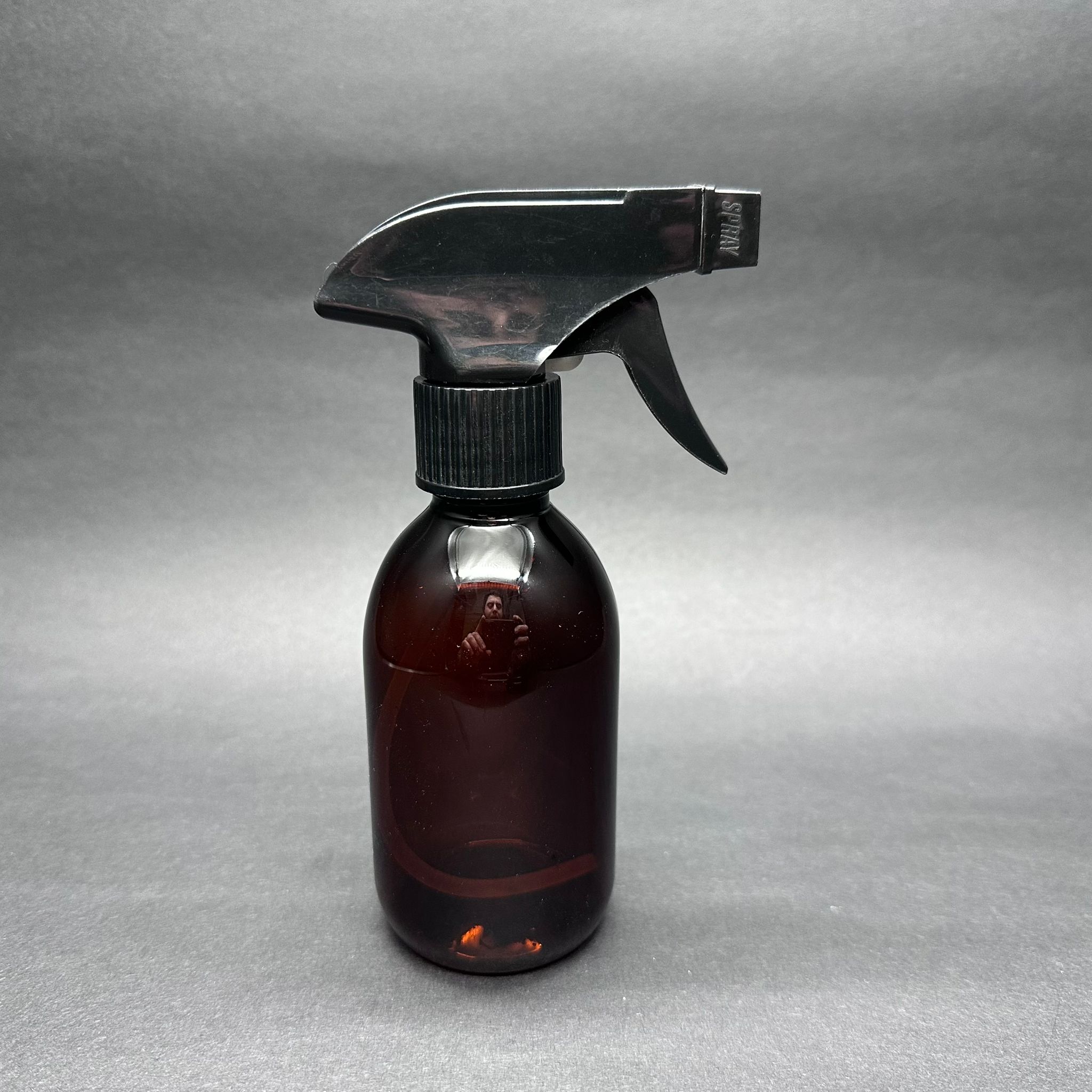 200 Cc Amber Pet Ecza Şişesi - Siyah Tetik Triger Spreyli - 200 Ml Kahverengi Plastik Şurup Şişesi (21 Gr)