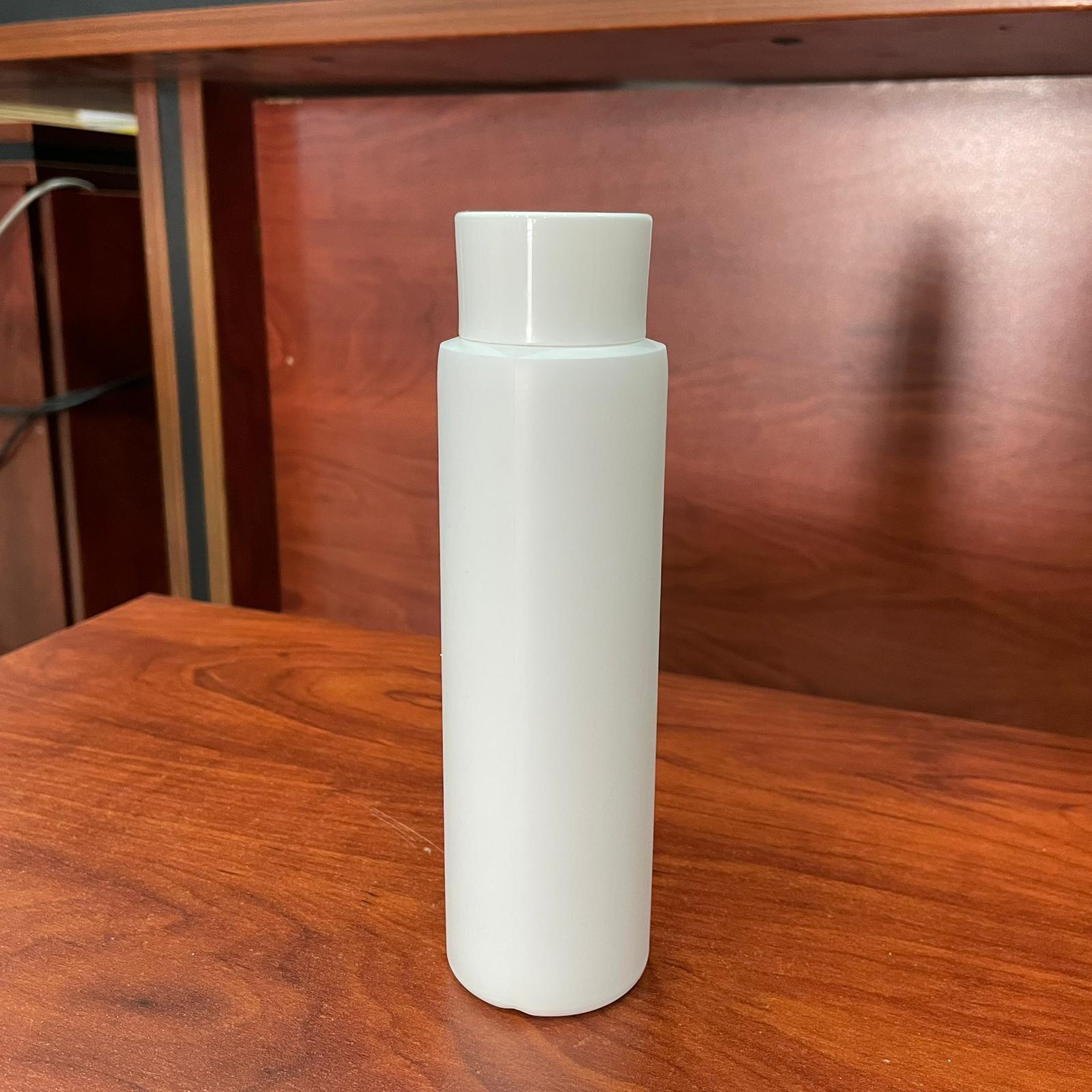 200 Cc Beyaz Silindir Model Mat Sert Polietilen Şişe - Beyaz Derin Kapaklı - Kolonya Tıpalı - 200 Ml Beyaz Polietilen Kozmetik Şişe