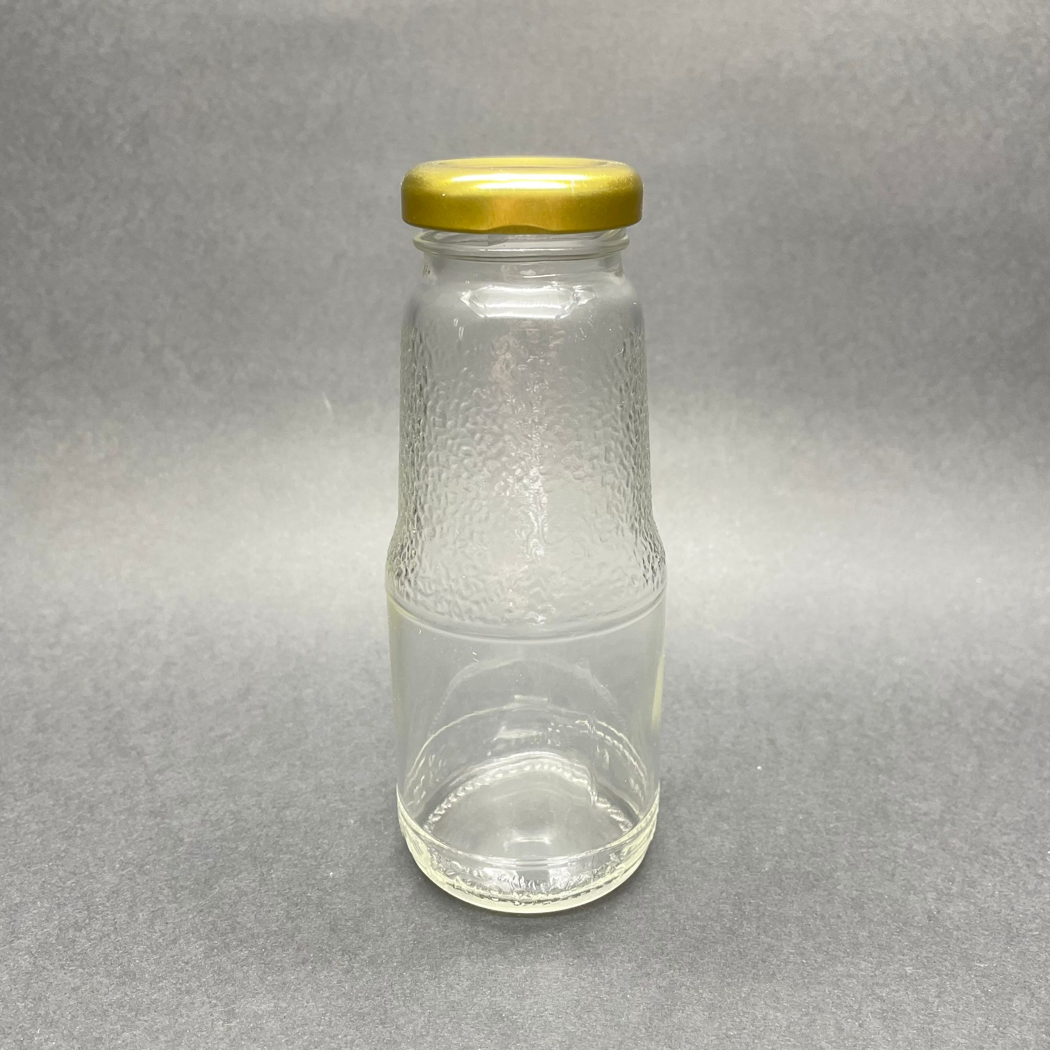 200 Cc Cam Meyve Suyu Şişesi -  Gold Metal Kapaklı - Konserveye Uygun - 200 Ml Meyve Suyu Şişesi