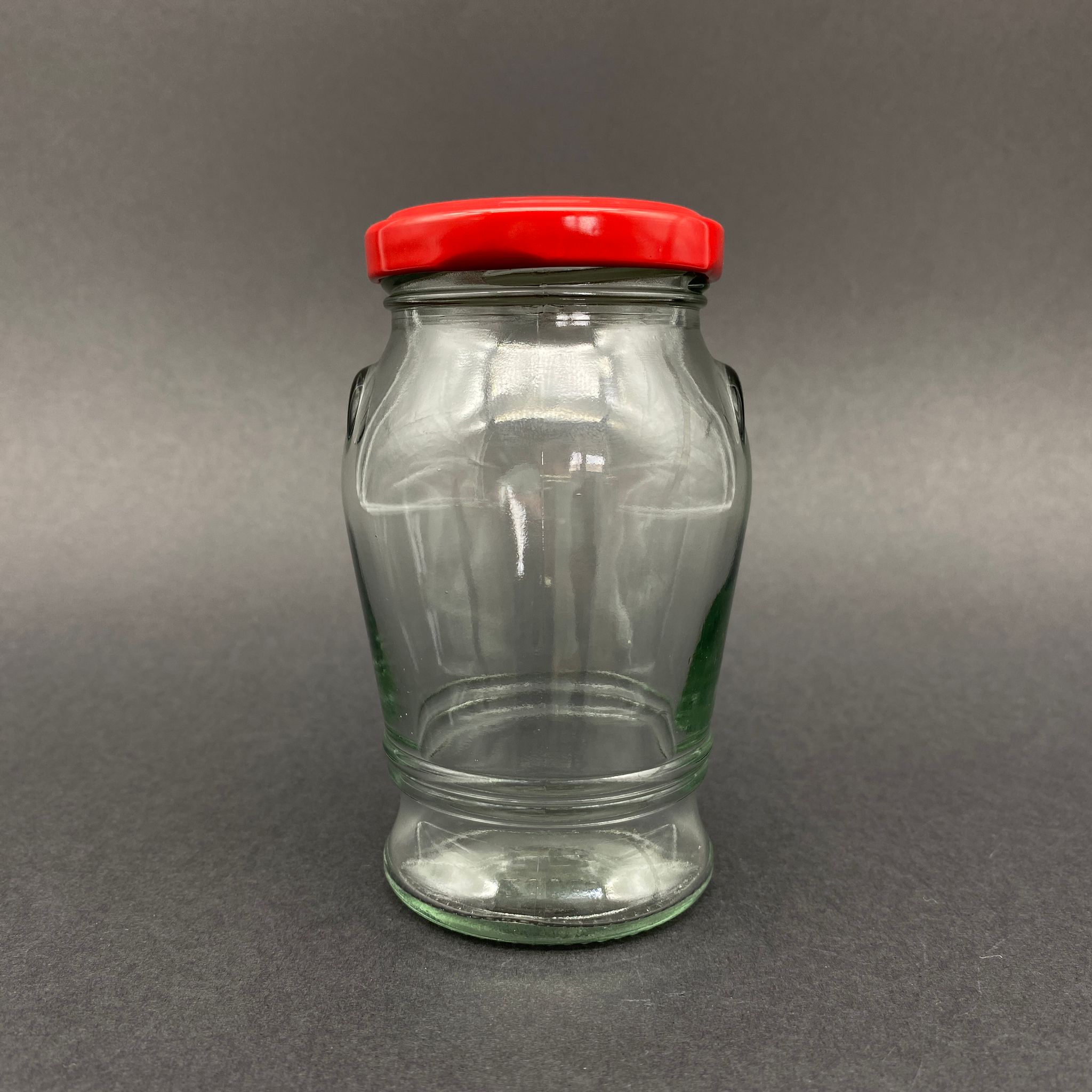 200 Cc Kulplu Kavanoz - Kırmızı Metal Kapaklı - 200 Ml Cam Kavanoz