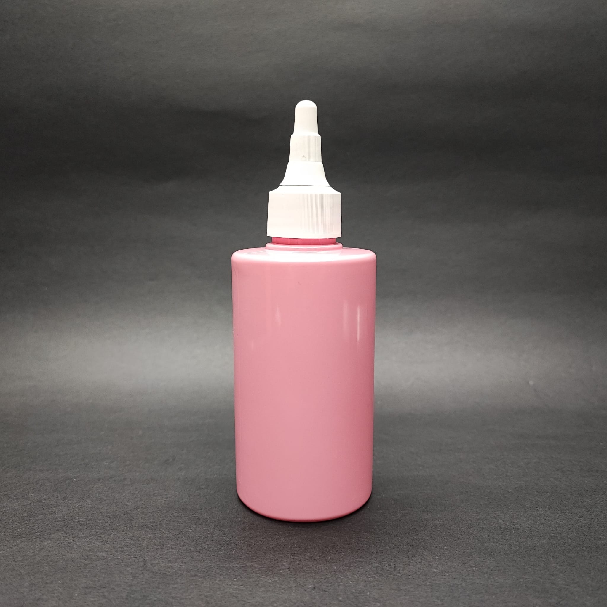 200 Cc Küt Boyunlu Silindir Pet Şişe (24 Gr) - Akıtıcı Asansör Beyaz Kapaklı - 200 Ml Plastik Şişe - Pembe