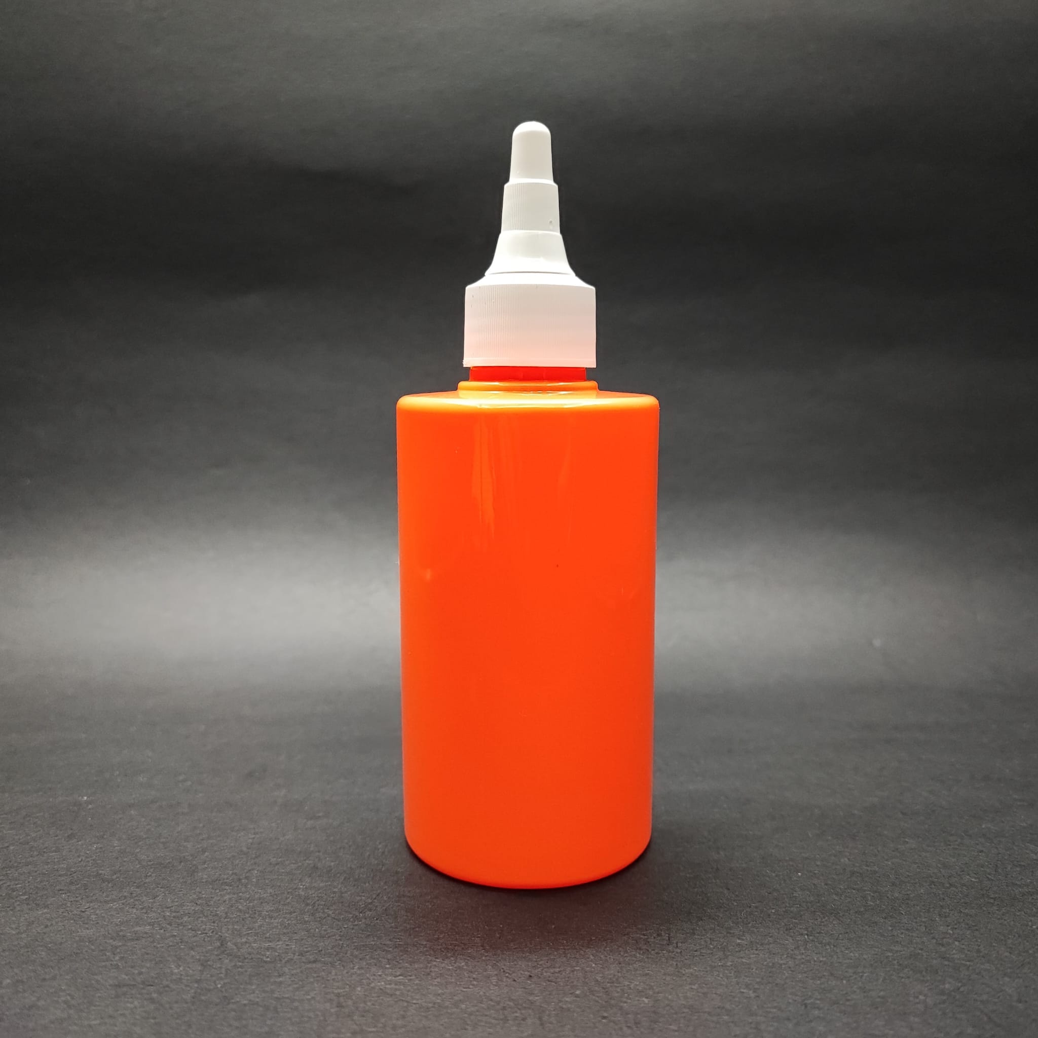 200 Cc Küt Boyunlu Silindir Pet Şişe (24 Gr) - Akıtıcı Asansör Beyaz Kapaklı - 200 Ml Plastik Şişe - Turuncu