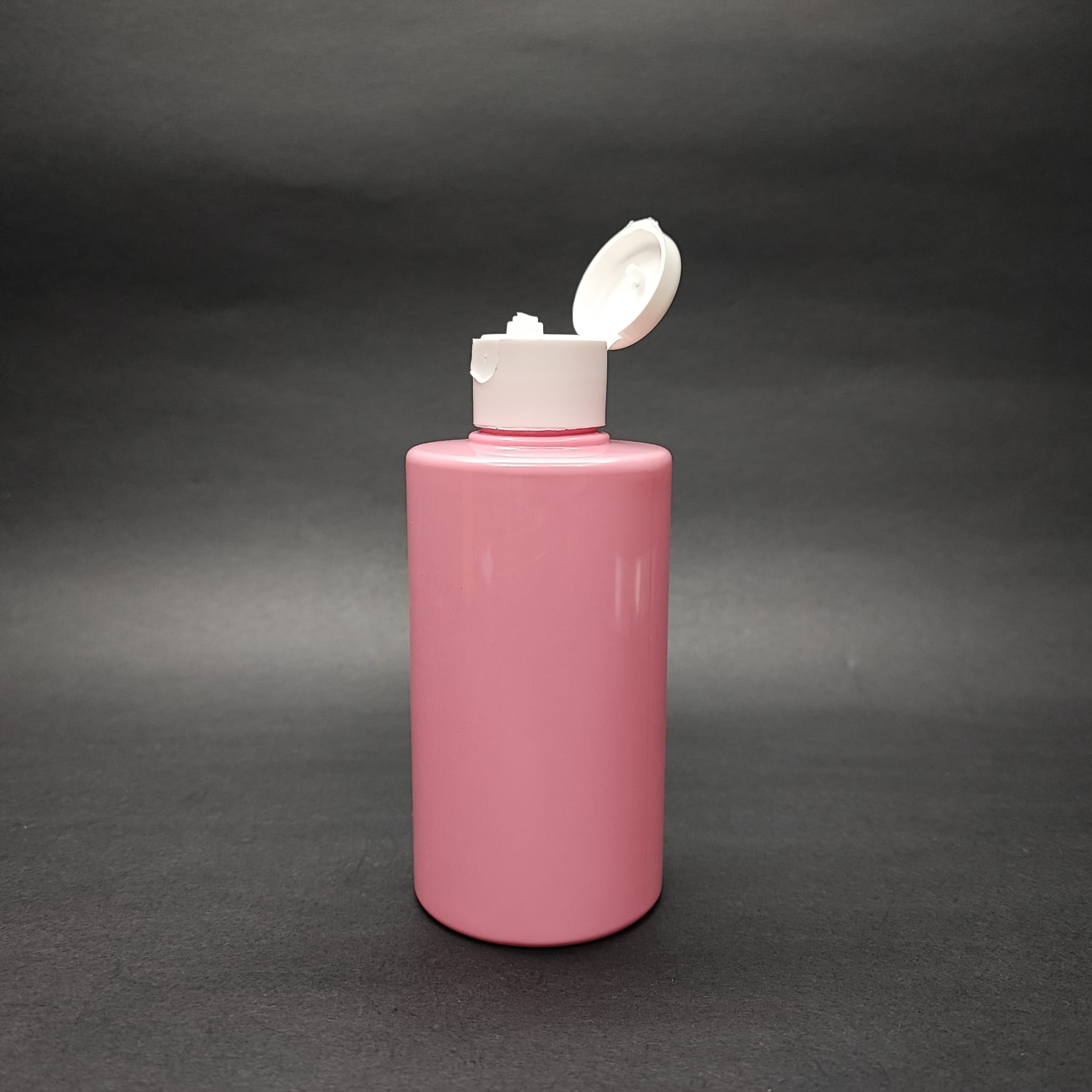 200 Cc Küt Boyunlu Silindir Pet Şişe (24 Gr) - Beyaz Fliptop Kapaklı - 200 Ml Plastik Şişe - Pembe