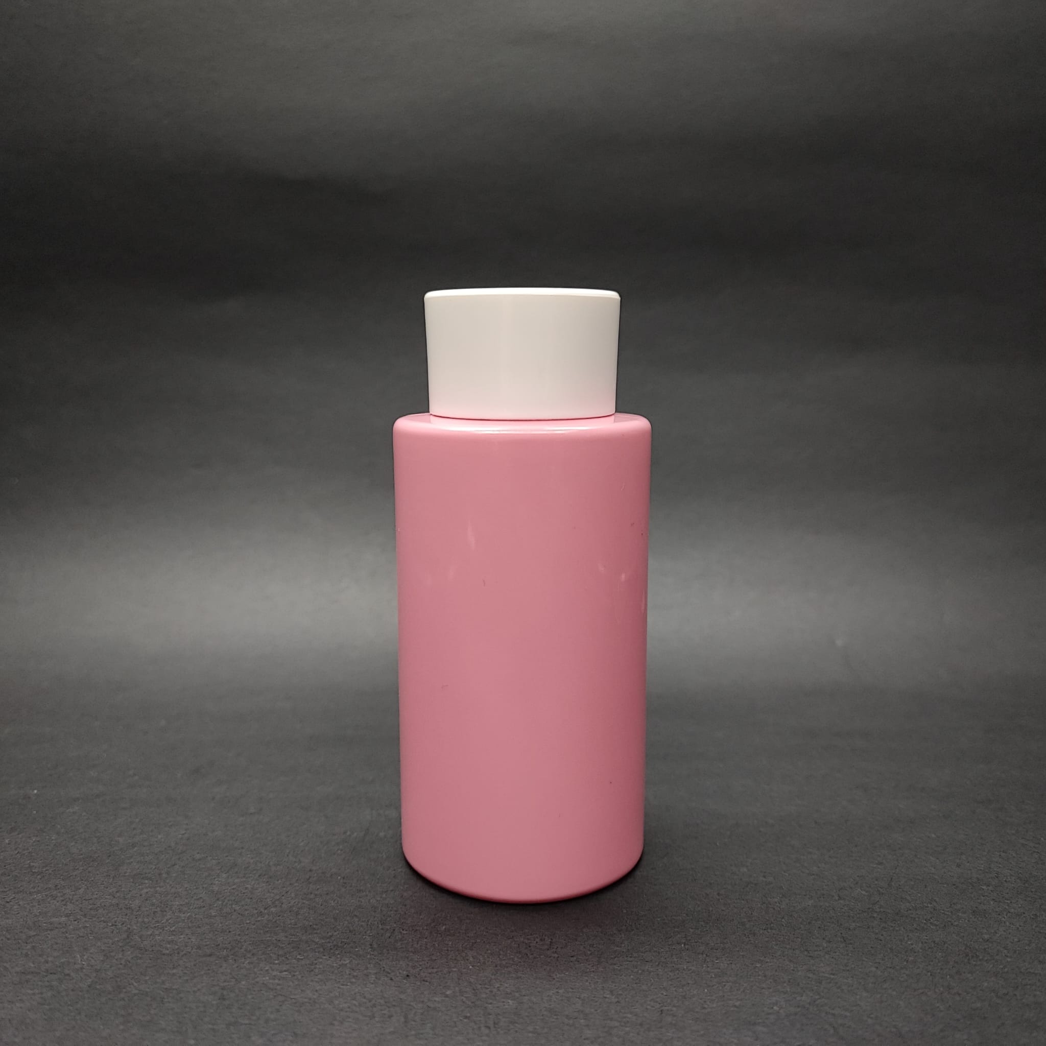 200 Cc Küt Boyunlu Silindir Pet Şişe (24 Gr) - Beyaz Kolonya Losyon Kapak + Tıpa - 200 Ml Plastik Şişe - Pembe