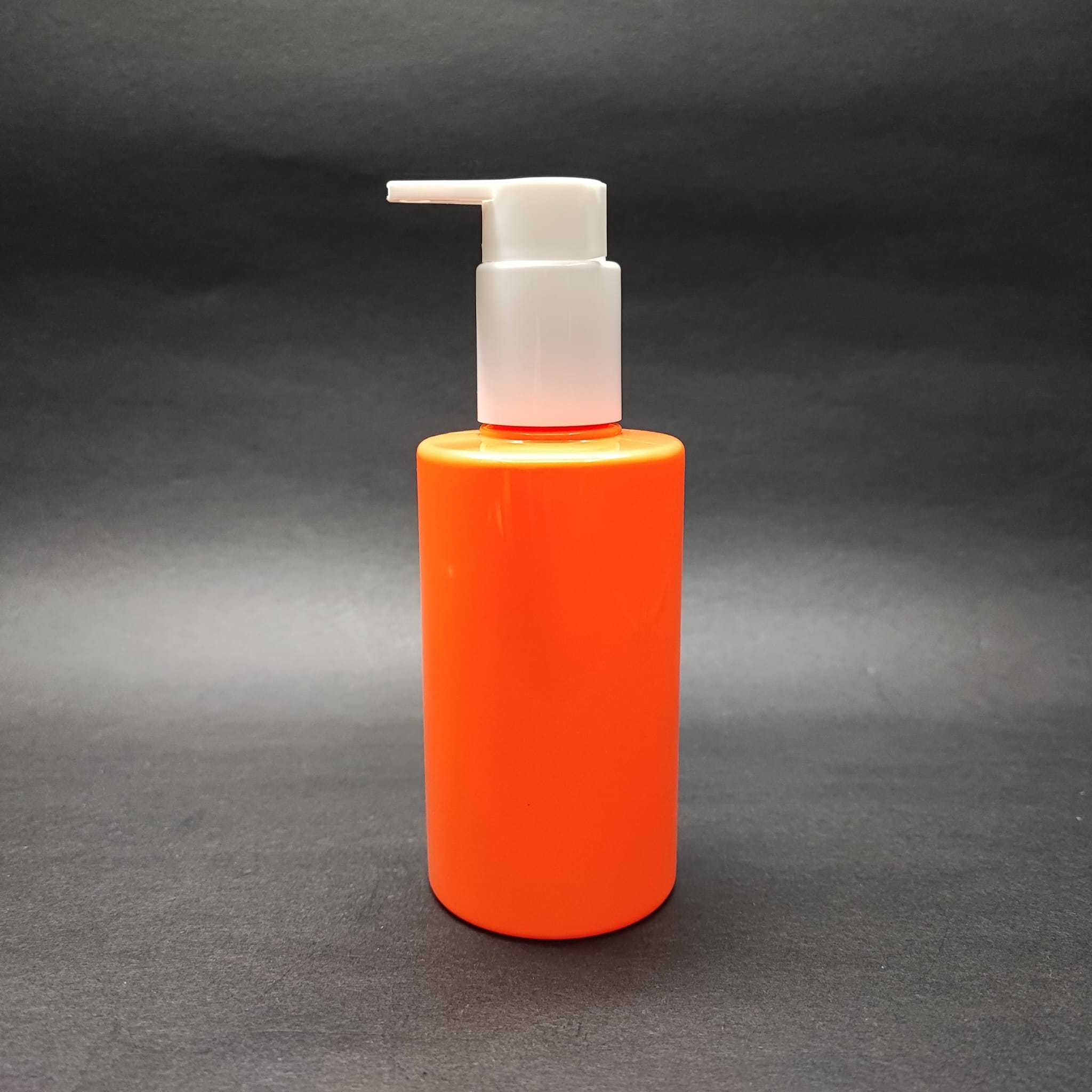 200 Cc Küt Boyunlu Silindir Pet Şişe (24 Gr) - Beyaz Xavıer Losyon Pompalı - 200 Ml Plastik Şişe - Turuncu