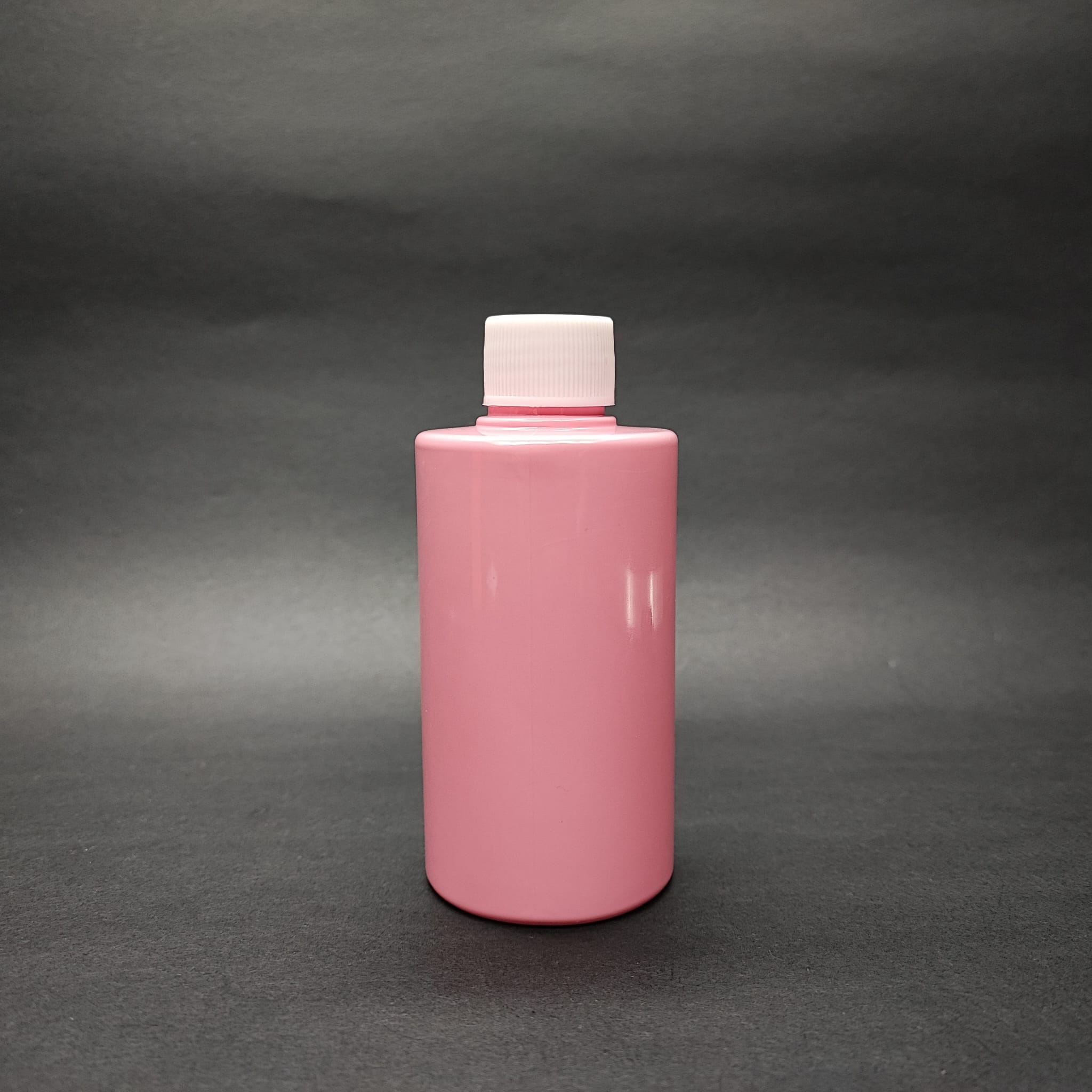 200 Cc Küt Boyunlu Silindir Pet Şişe (24 Gr) - Contalı Beyaz Kapaklı - 200 Ml Plastik Şişe - Pembe
