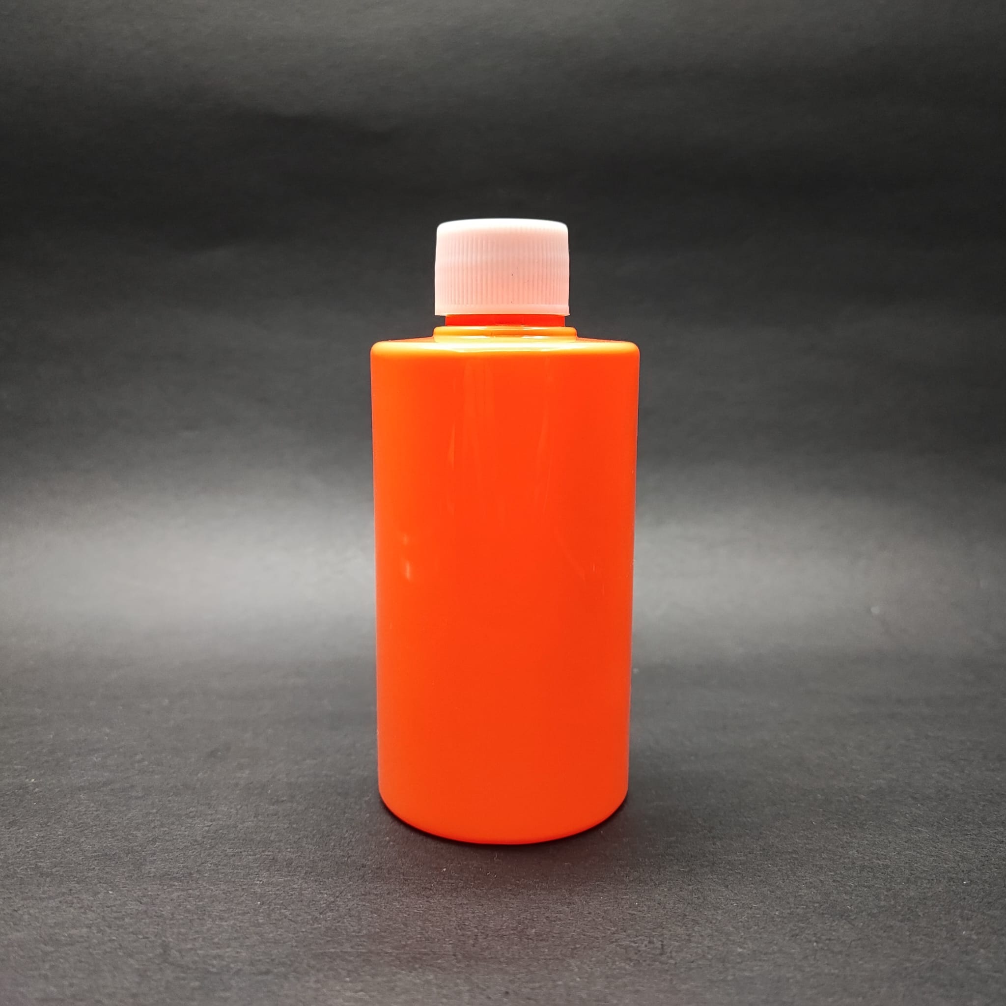 200 Cc Küt Boyunlu Silindir Pet Şişe (24 Gr) - Contalı Beyaz Kapaklı - 200 Ml Plastik Şişe - Turuncu