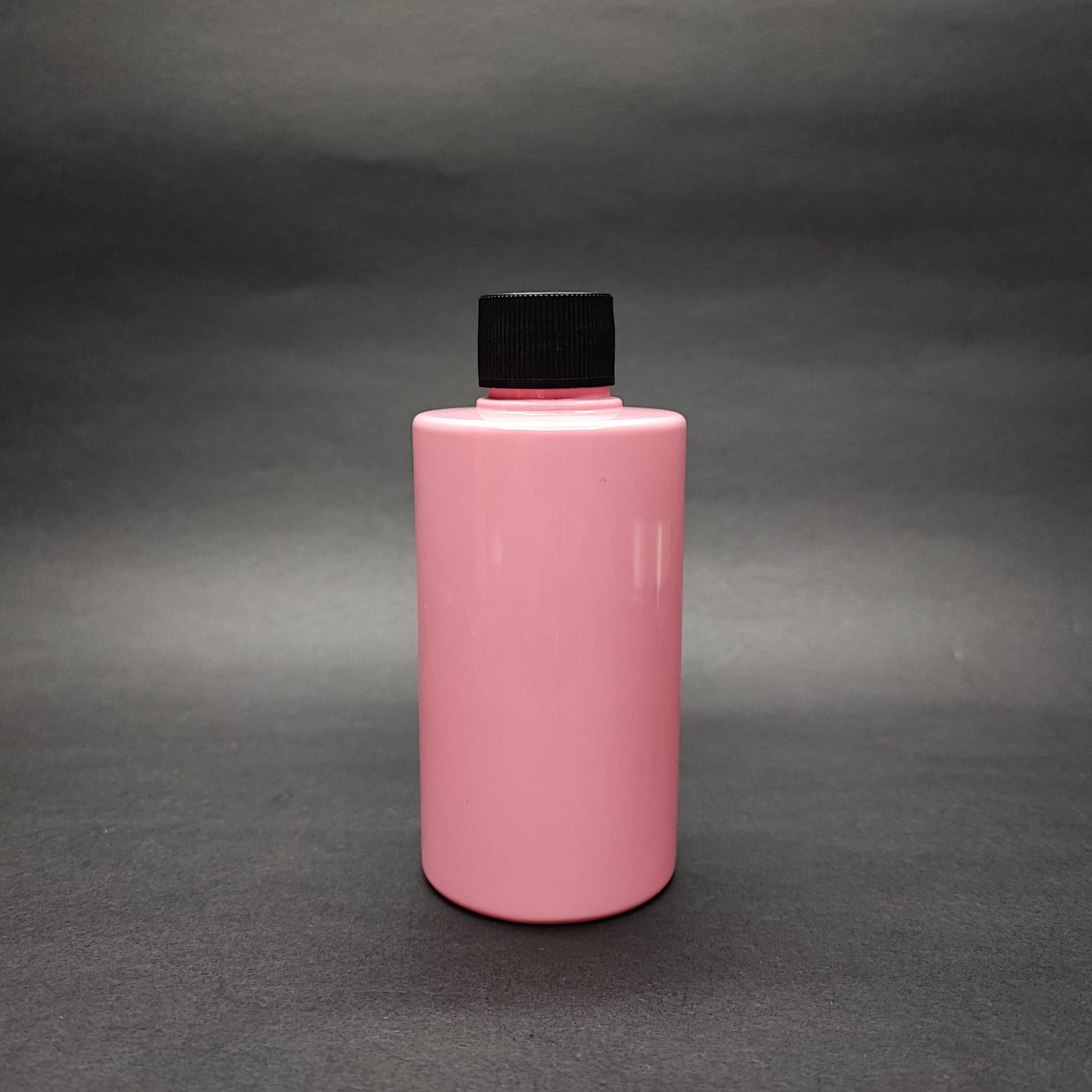 200 Cc Küt Boyunlu Silindir Pet Şişe (24 Gr) - Contalı Siyah Kapaklı - 200 Ml Plastik Şişe - Pembe