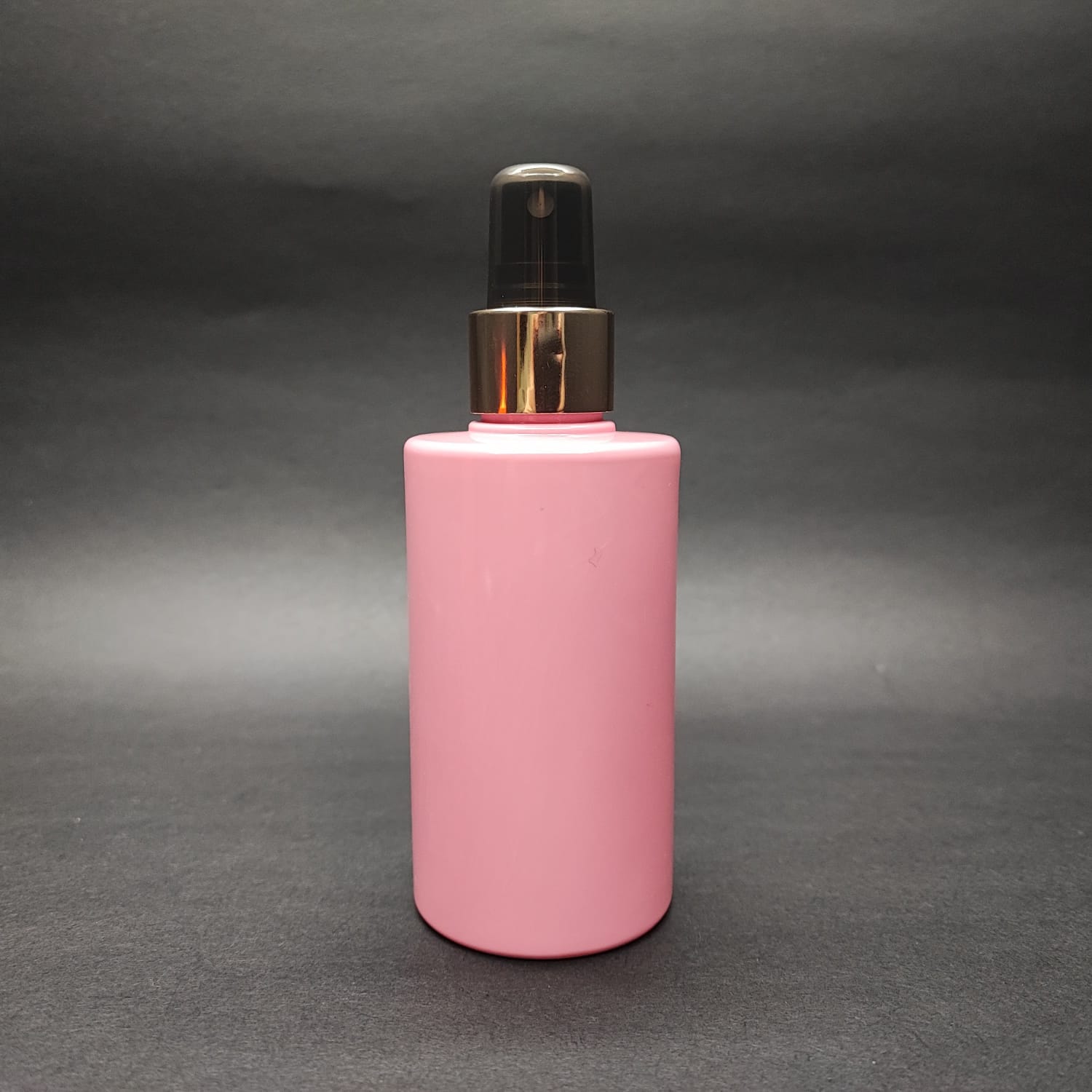 200 Cc Küt Boyunlu Silindir Pet Şişe (24 Gr) - Gold Spreyli - 200 Ml Plastik Şişe - Pembe