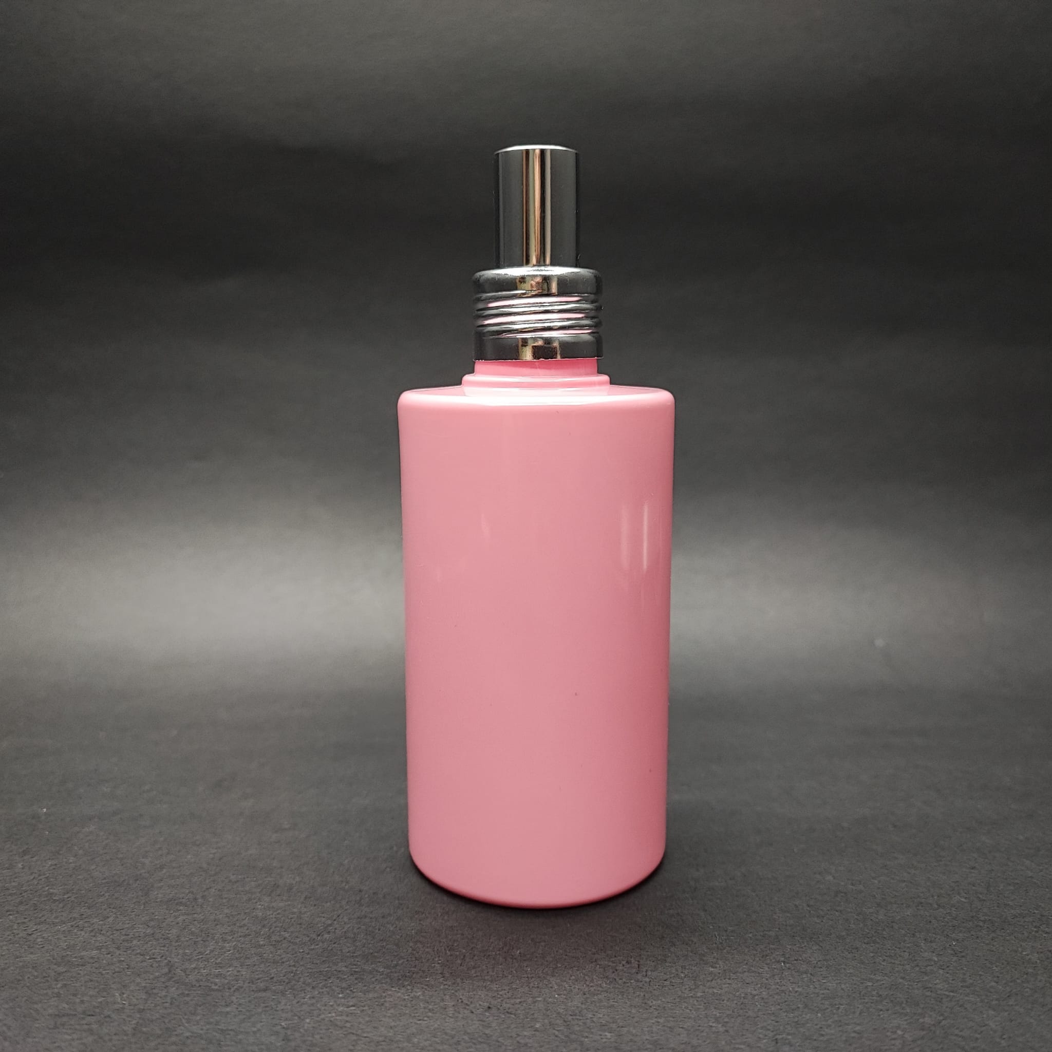 200 Cc Küt Boyunlu Silindir Pet Şişe (24 Gr) - Gümüş Metal Spreyli - 200 Ml Plastik Şişe - Pembe