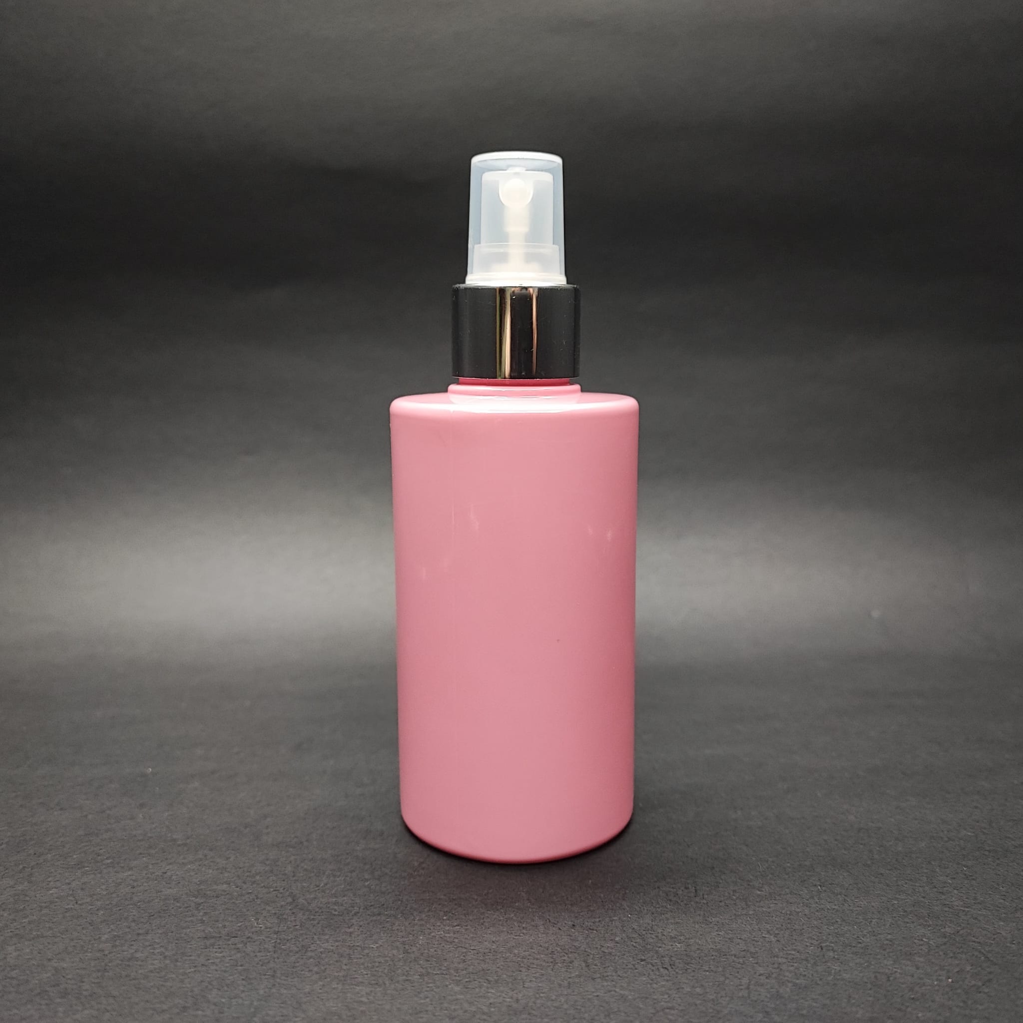 200 Cc Küt Boyunlu Silindir Pet Şişe (24 Gr) - Gümüş Spreyli - 200 Ml Plastik Şişe - Pembe