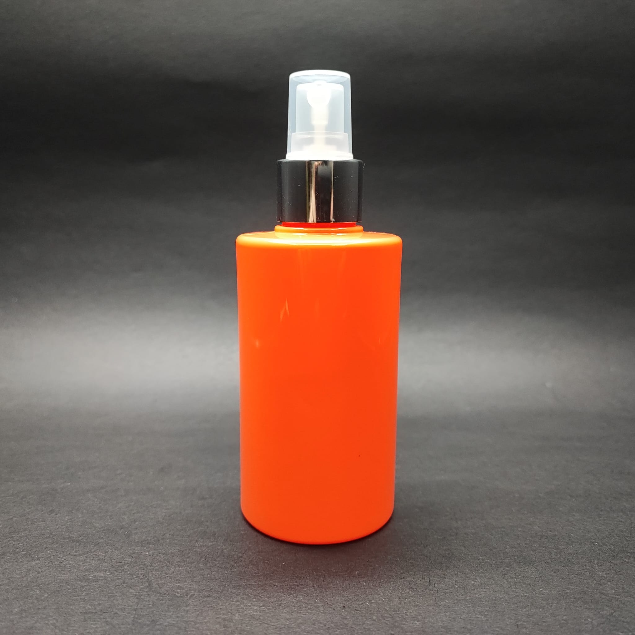 200 Cc Küt Boyunlu Silindir Pet Şişe (24 Gr) - Gümüş Spreyli - 200 Ml Plastik Şişe - Turuncu