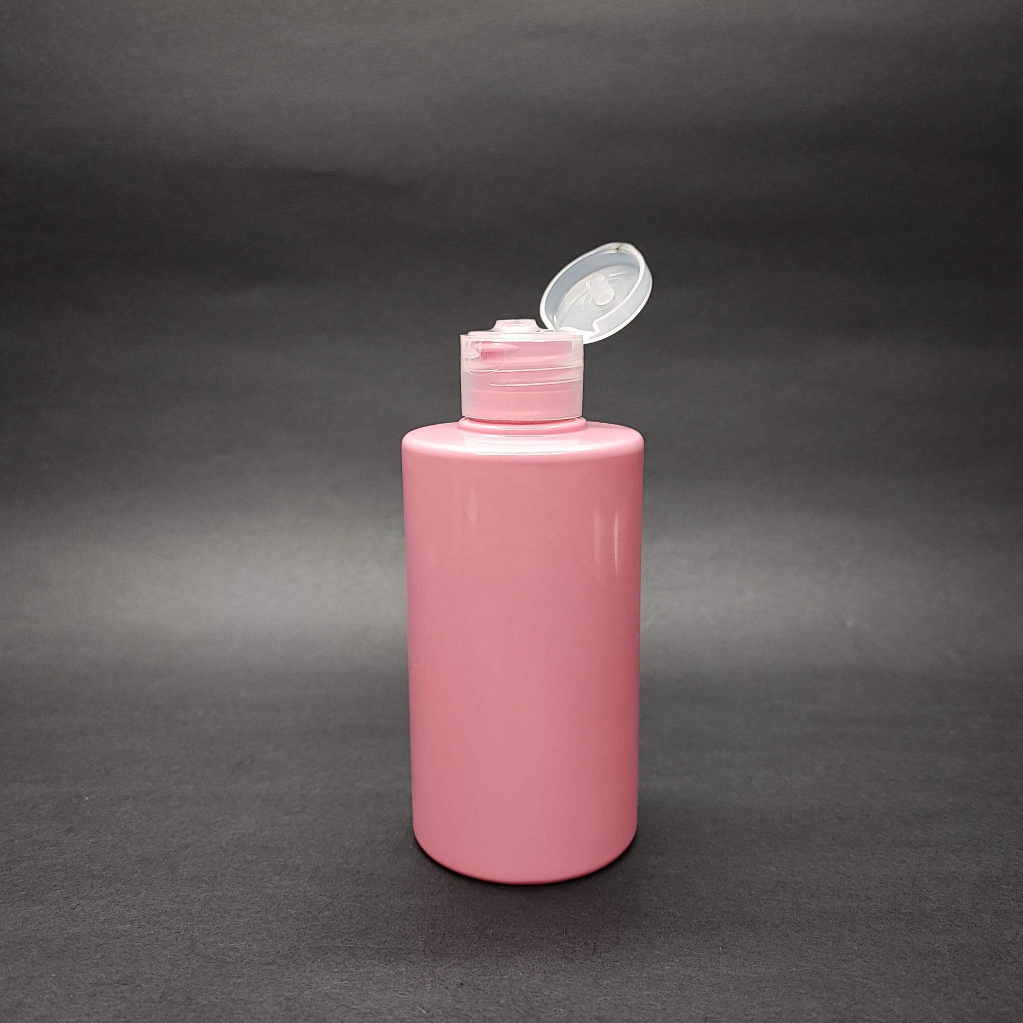200 Cc Küt Boyunlu Silindir Pet Şişe (24 Gr) - Şeffaf Fliptop Kapaklı - 200 Ml Plastik Şişe - Pembe