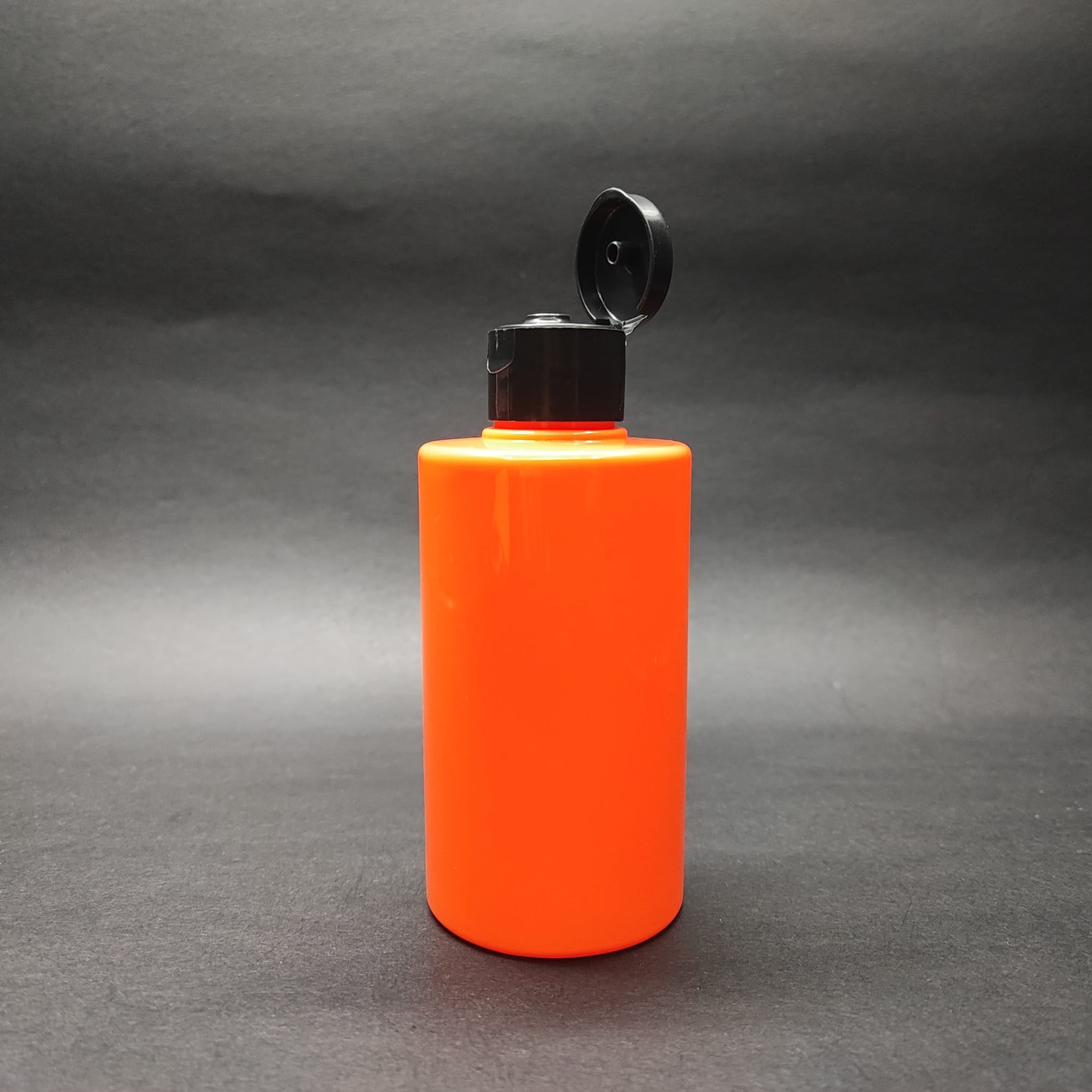 200 Cc Küt Boyunlu Silindir Pet Şişe (24 Gr) - Siyah Fliptop Kapaklı - 200 Ml Plastik Şişe - Turuncu