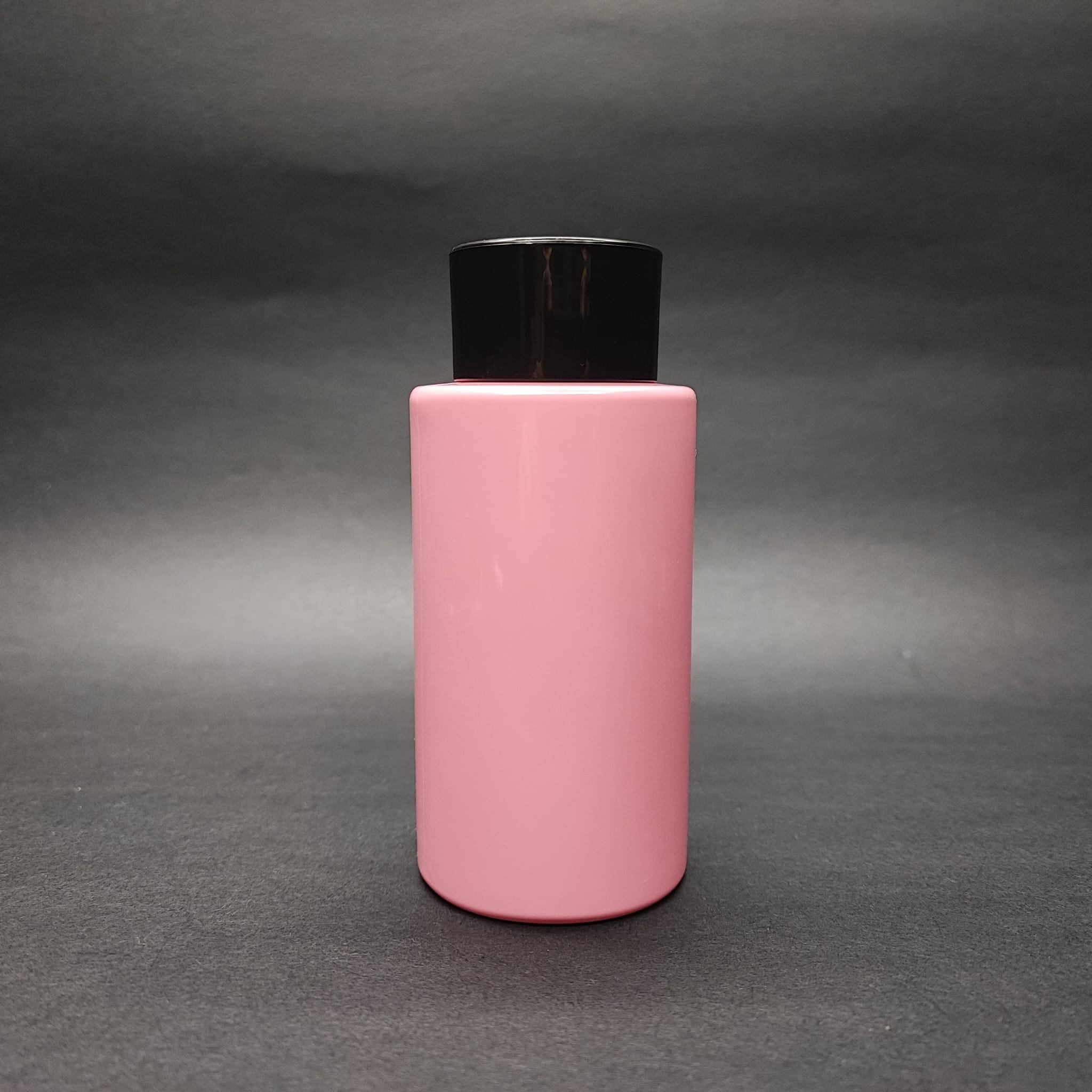 200 Cc Küt Boyunlu Silindir Pet Şişe (24 Gr) - Siyah Kolonya Losyon Kapak + Tıpa - 200 Ml Plastik Şişe - Pembe
