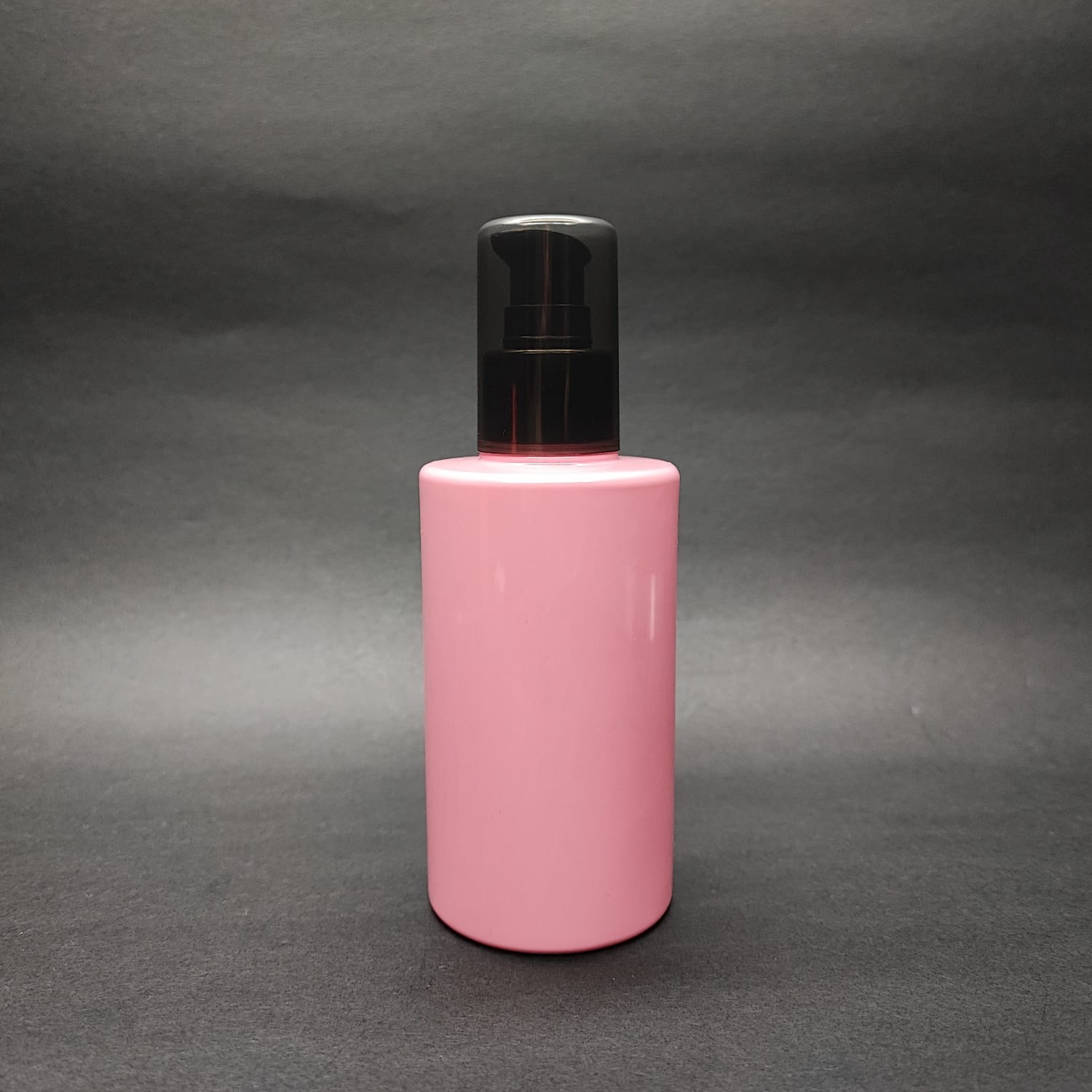 200 Cc Küt Boyunlu Silindir Pet Şişe (24 Gr) - Siyah Losyon Pompalı - 200 Ml Plastik Şişe - Pembe