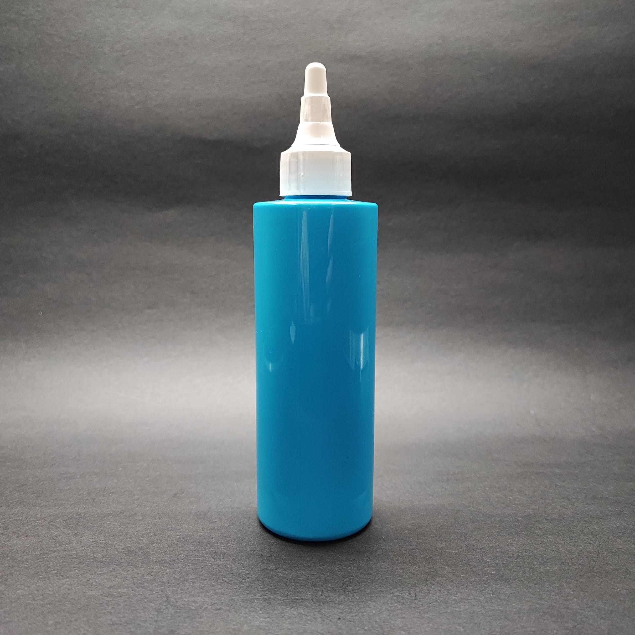 200 Cc Küt Boyunlu Uzun Silindir Pet Şişe (24 Gr) - Akıtıcı Asansör Beyaz Kapaklı - 200 Ml Plastik Şişe - Mavi