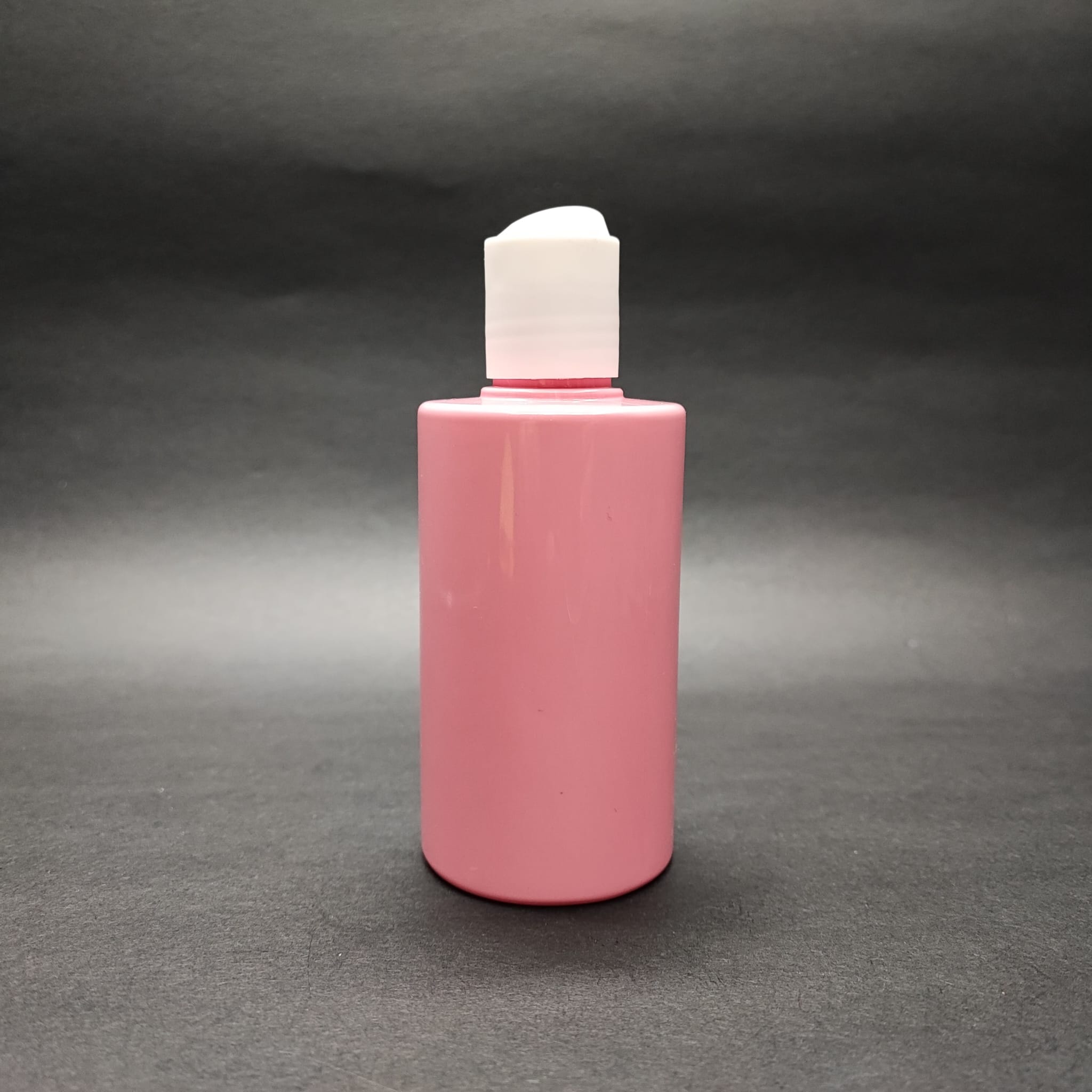 200 Cc Küt Boyunlu Uzun Silindir Pet Şişe (24 Gr) - Beyaz Disktop Şampuan Kapaklı - 200 Ml Plastik Şişe - Pembe