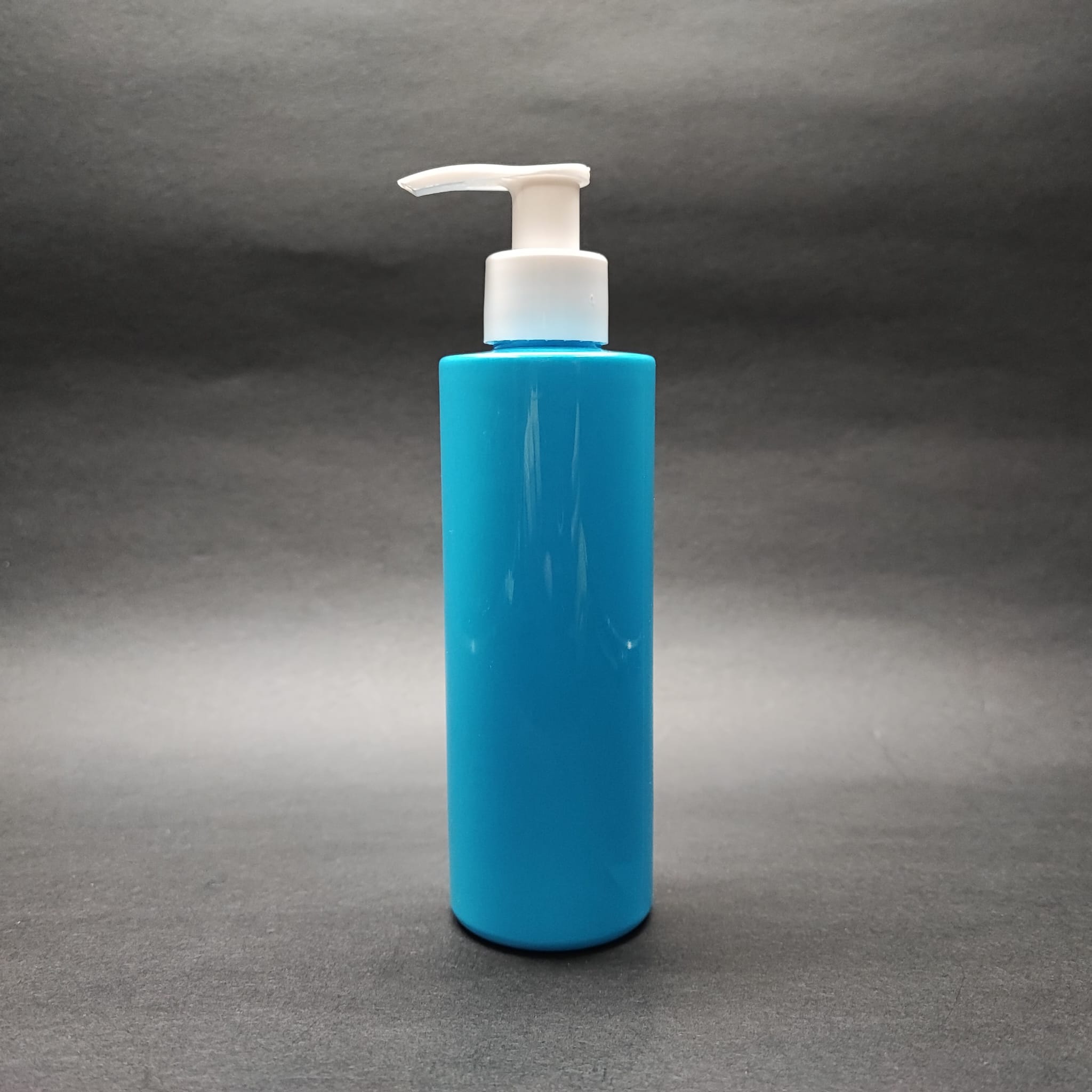 200 Cc Küt Boyunlu Uzun Silindir Pet Şişe (24 Gr) - Beyaz Sıvı Sabun Pompalı - 200 Ml Plastik Şişe - Mavi