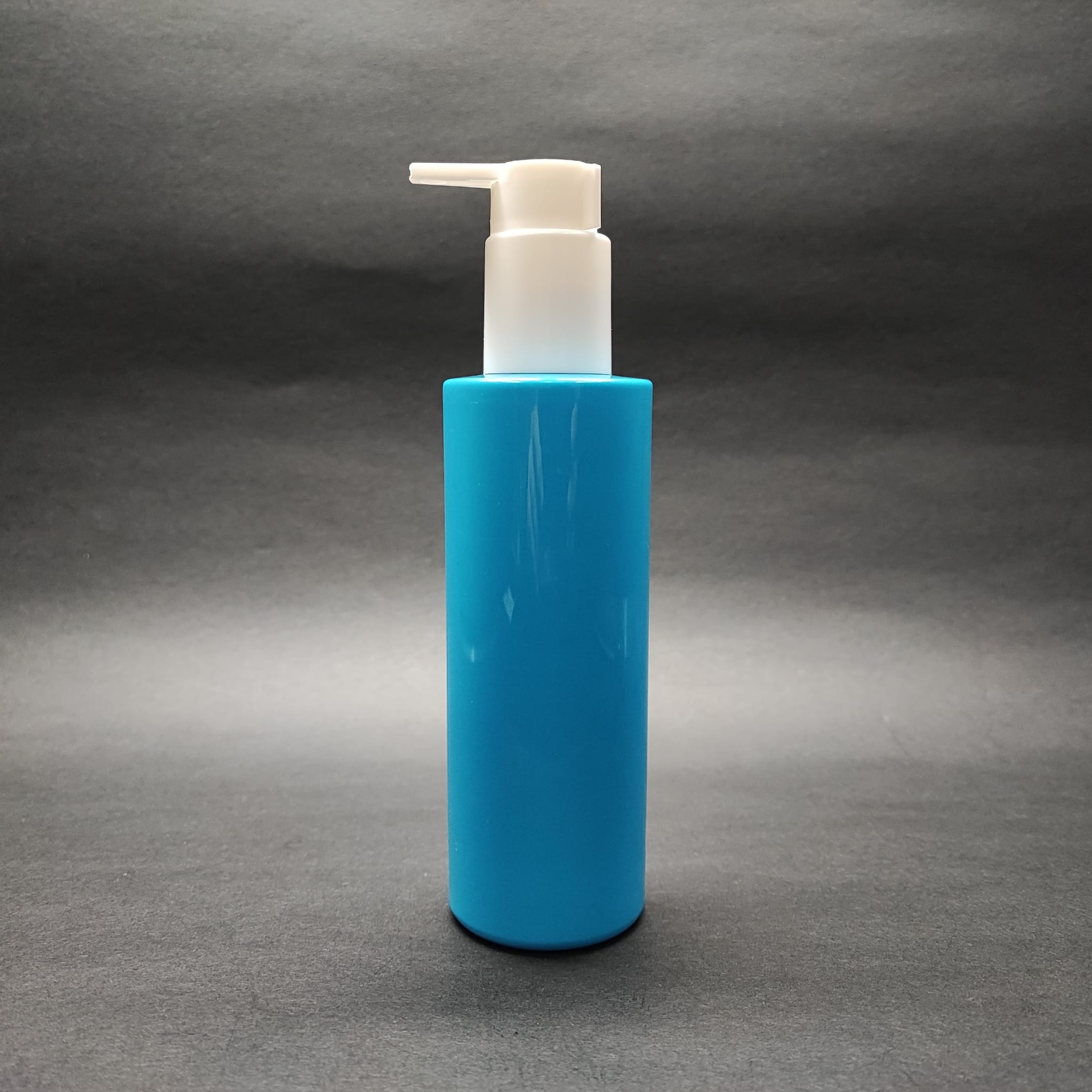 200 Cc Küt Boyunlu Uzun Silindir Pet Şişe (24 Gr) - Beyaz Xavıer Losyon Pompalı - 200 Ml Plastik Şişe - Mavi