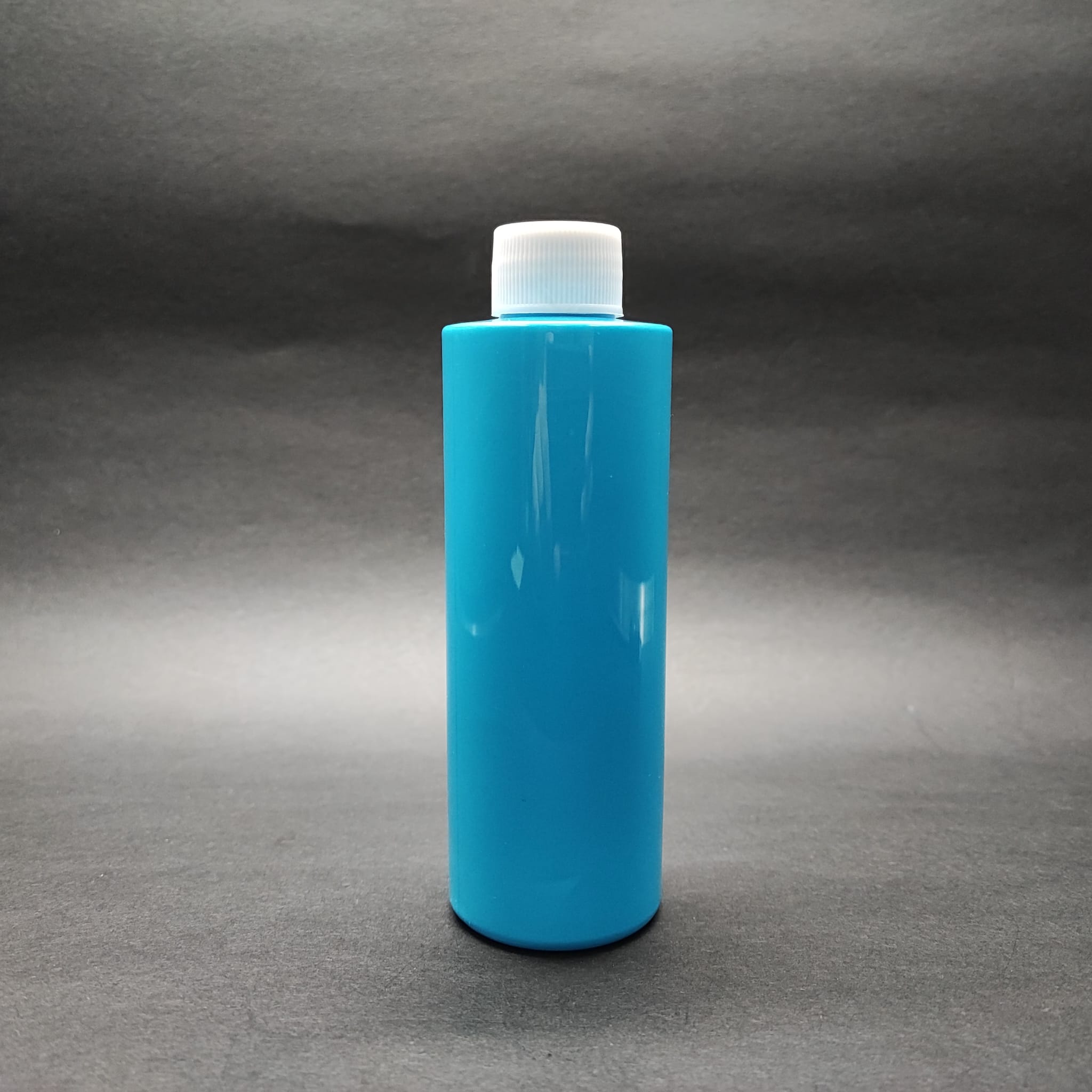200 Cc Küt Boyunlu Uzun Silindir Pet Şişe (24 Gr) - Contalı Beyaz Kapaklı - 200 Ml Plastik Şişe - Mavi
