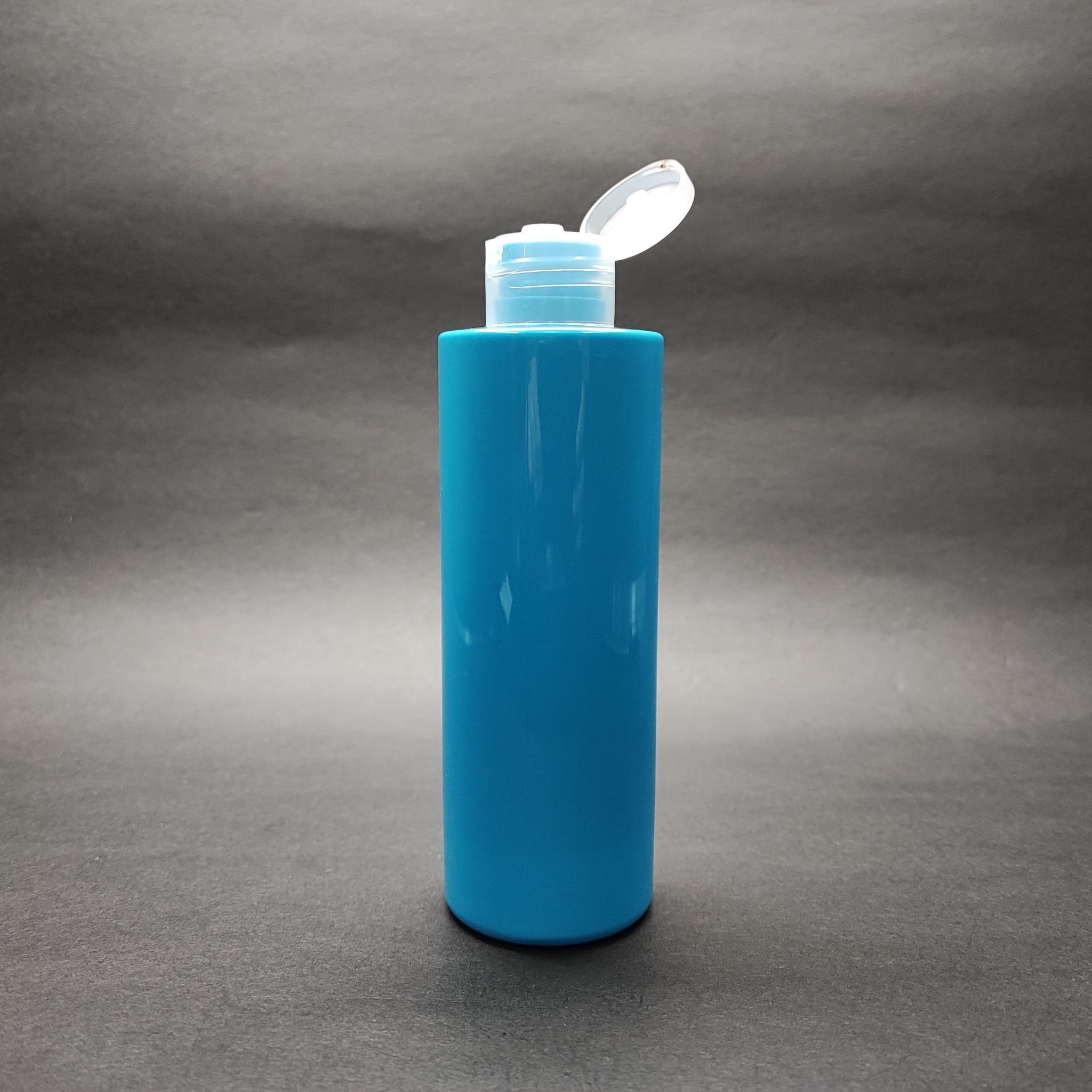 200 Cc Küt Boyunlu Uzun Silindir Pet Şişe (24 Gr) - Şeffaf Fliptop Kapaklı - 200 Ml Plastik Şişe - Mavi