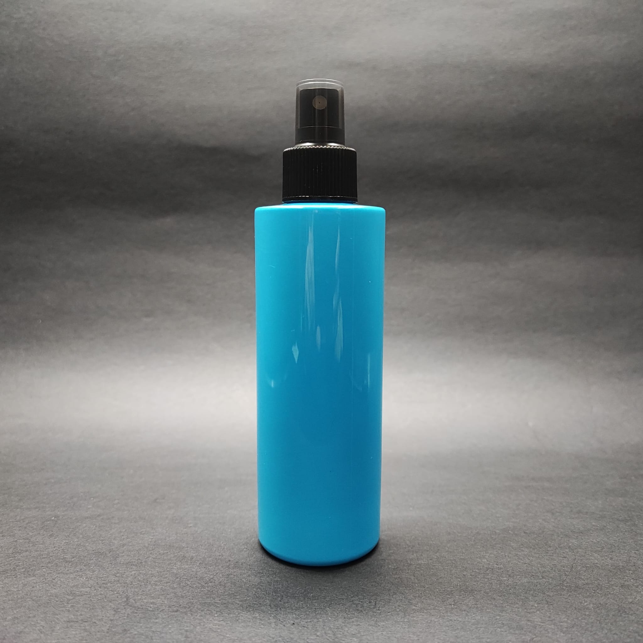 200 Cc Küt Boyunlu Uzun Silindir Pet Şişe (24 Gr) - Siyah Spreyli - 200 Ml Plastik Şişe - Mavi
