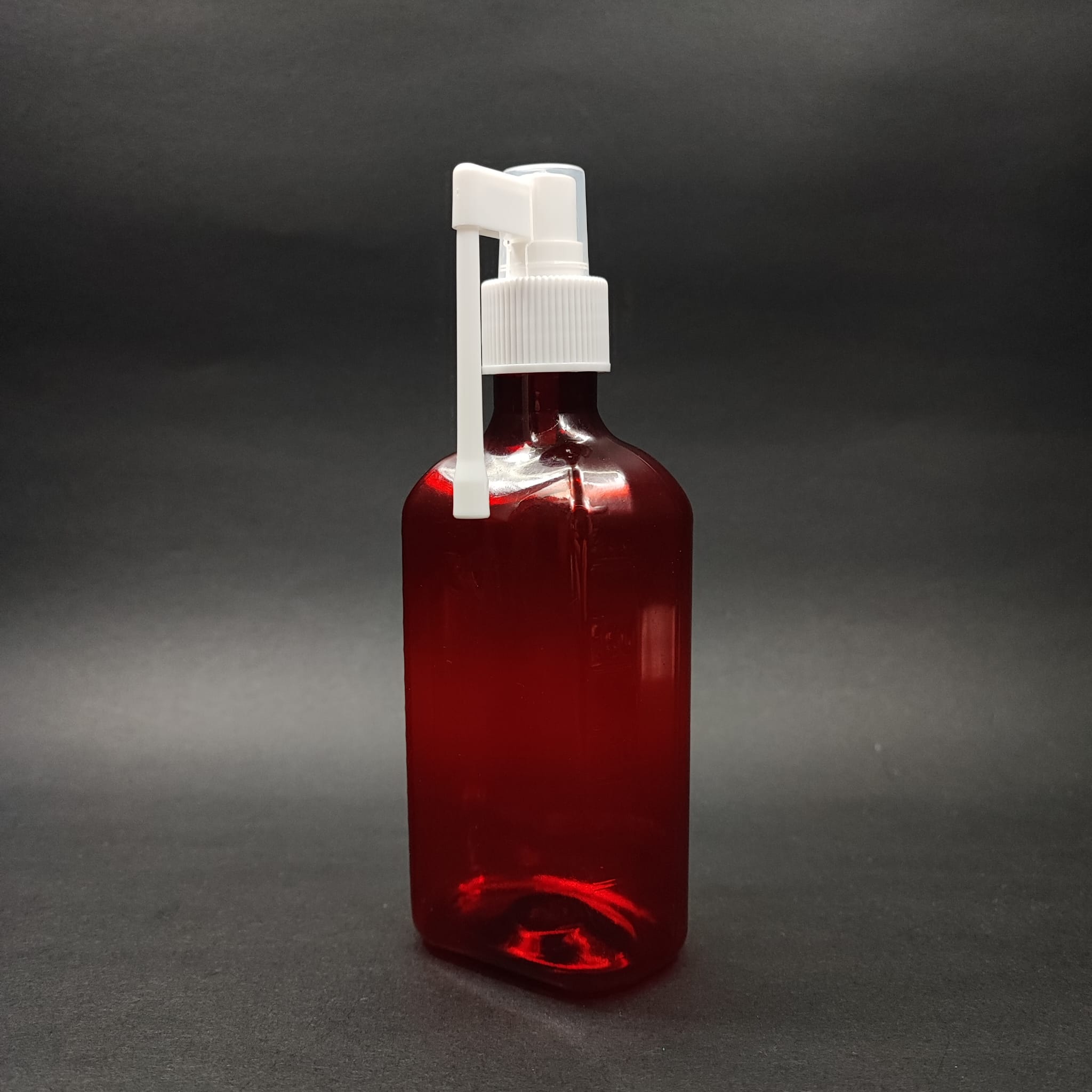 200 Cc Ölçekli Pet Şişe - Beyaz Oral Boğaz Spreyli - 200 Ml Ve Oz Ölçülü Kırmızı Pet Şişe