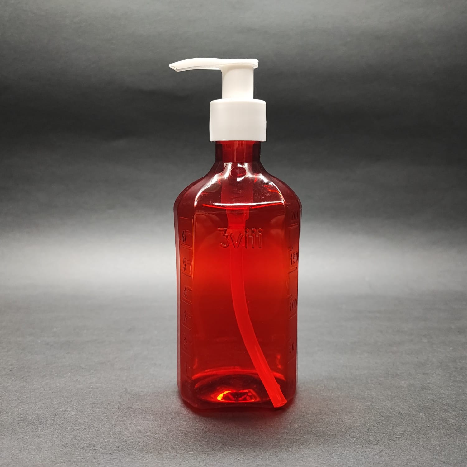 200 Cc Ölçekli Pet Şişe - Beyaz Sıvı Sabun Pompalı - 200 Ml Ve Oz Ölçülü Kırmızı Pet Şişe