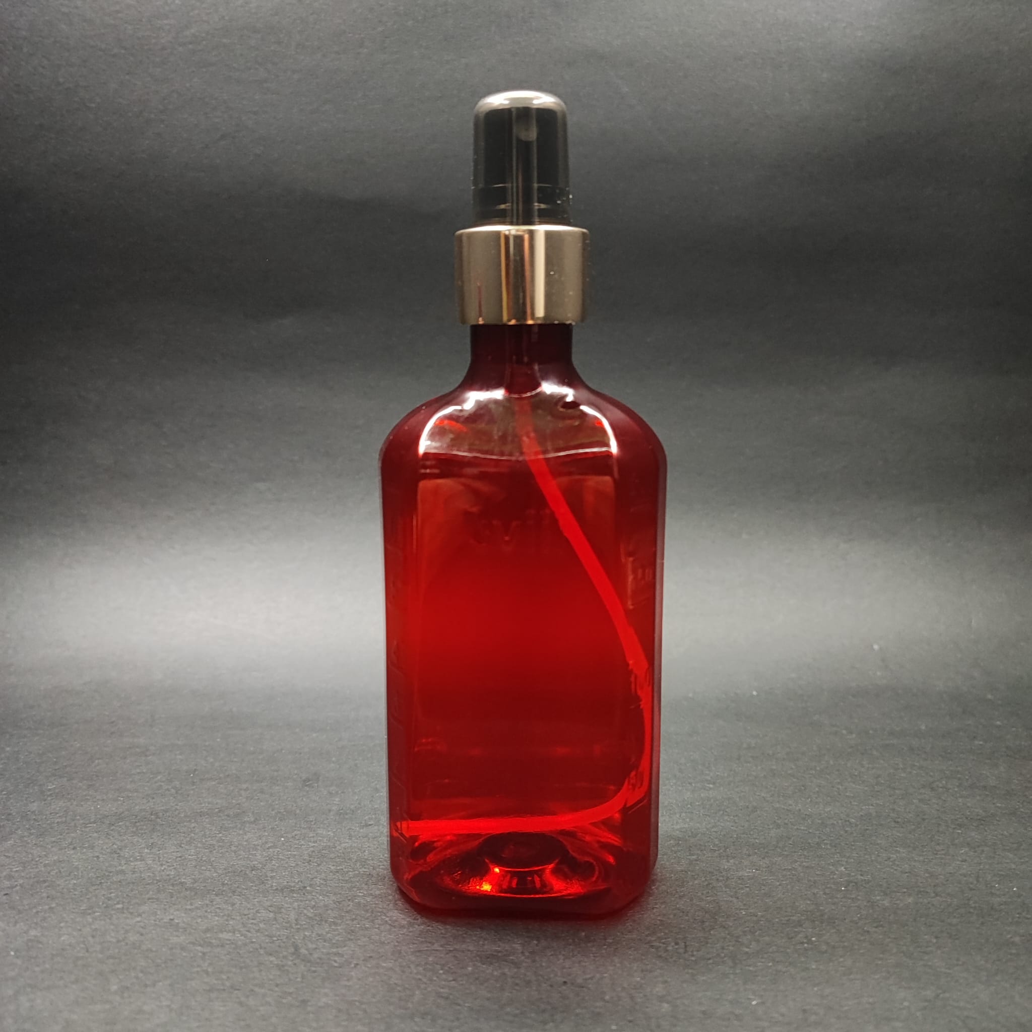 200 Cc Ölçekli Pet Şişe - Gold Parmak Spreyli - 200 Ml Ve Oz Ölçülü Kırmızı Pet Şişe