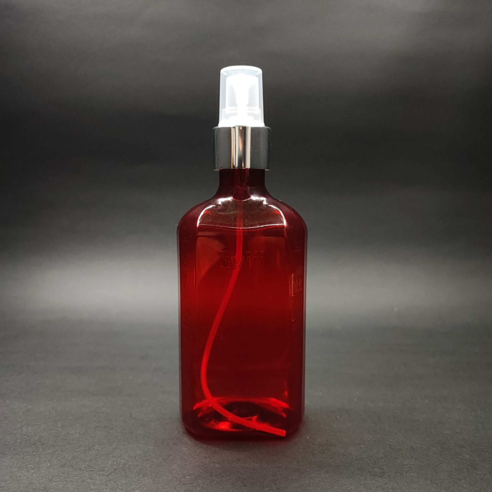 200 Cc Ölçekli Pet Şişe - Gümüş Parmak Spreyli - 200 Ml Ve Oz Ölçülü Kırmızı Pet Şişe